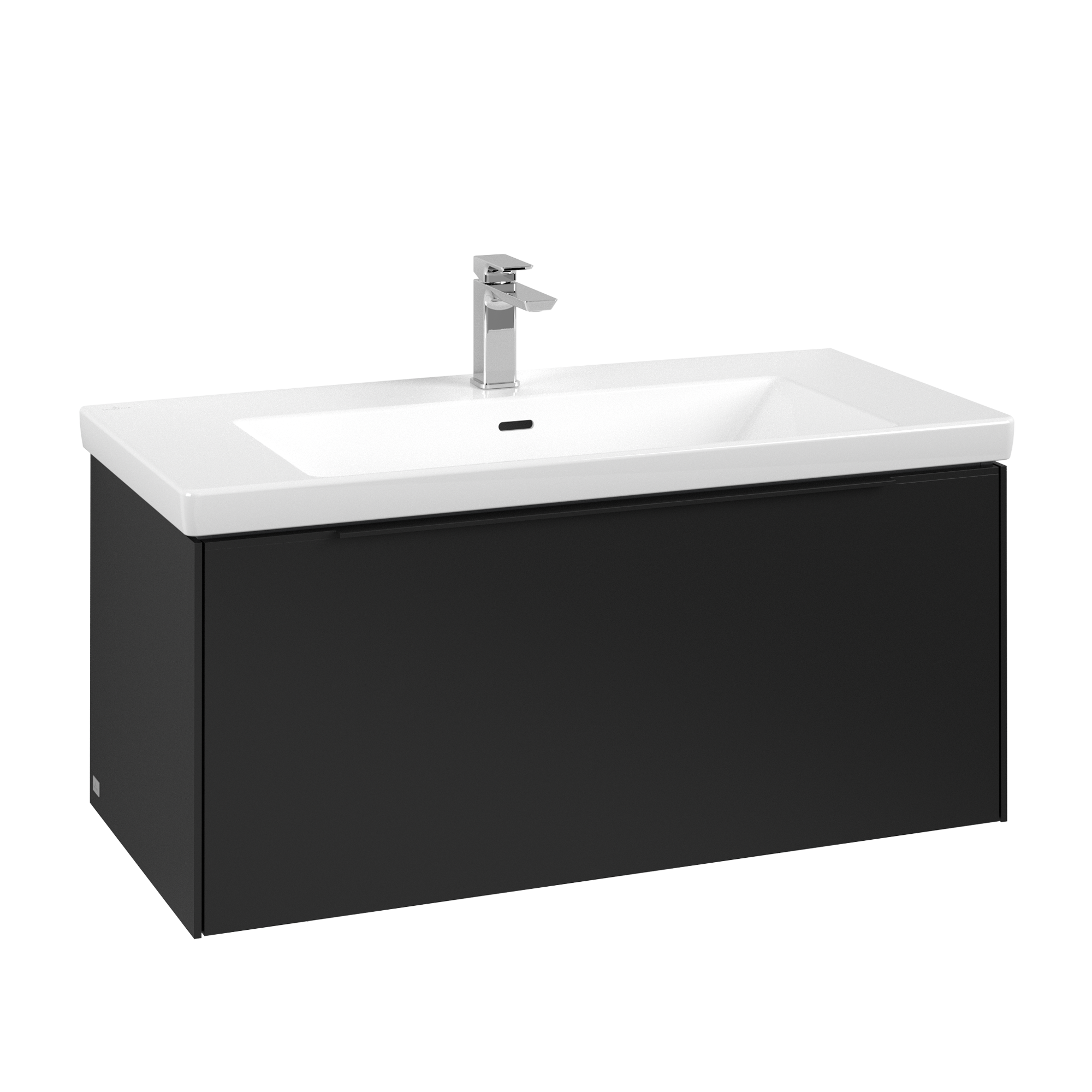 Villeroy & Boch Subway 3.0 Meuble sous plan, 1 tiroir sur rails, 973x429x462mm, Caisson: Volcano Black, Façade: Volcano Black
