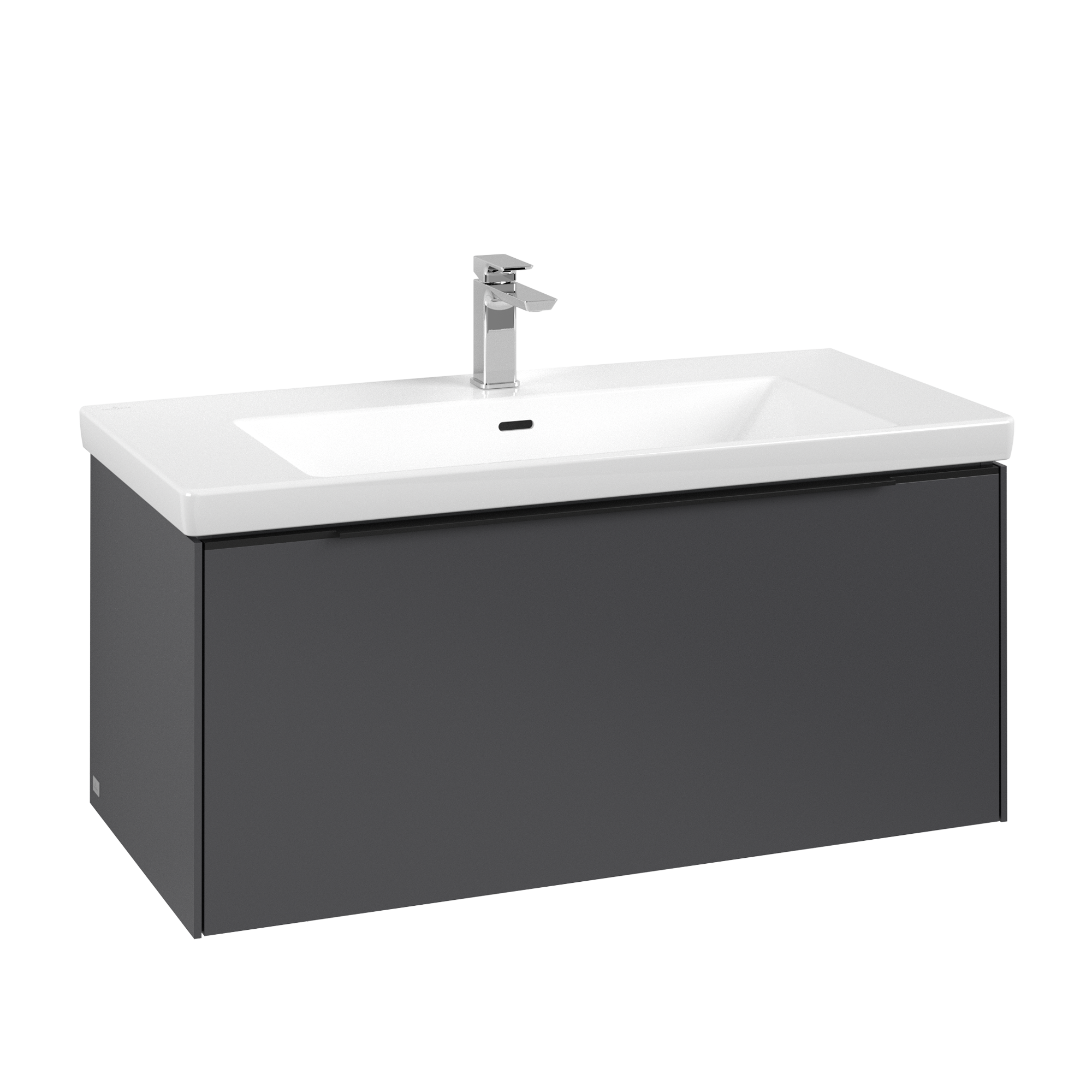 Villeroy & Boch Subway 3.0 Meuble sous plan, 1 tiroir sur rails, 973x429x462mm, Caisson: Graphite, Façade: Graphite