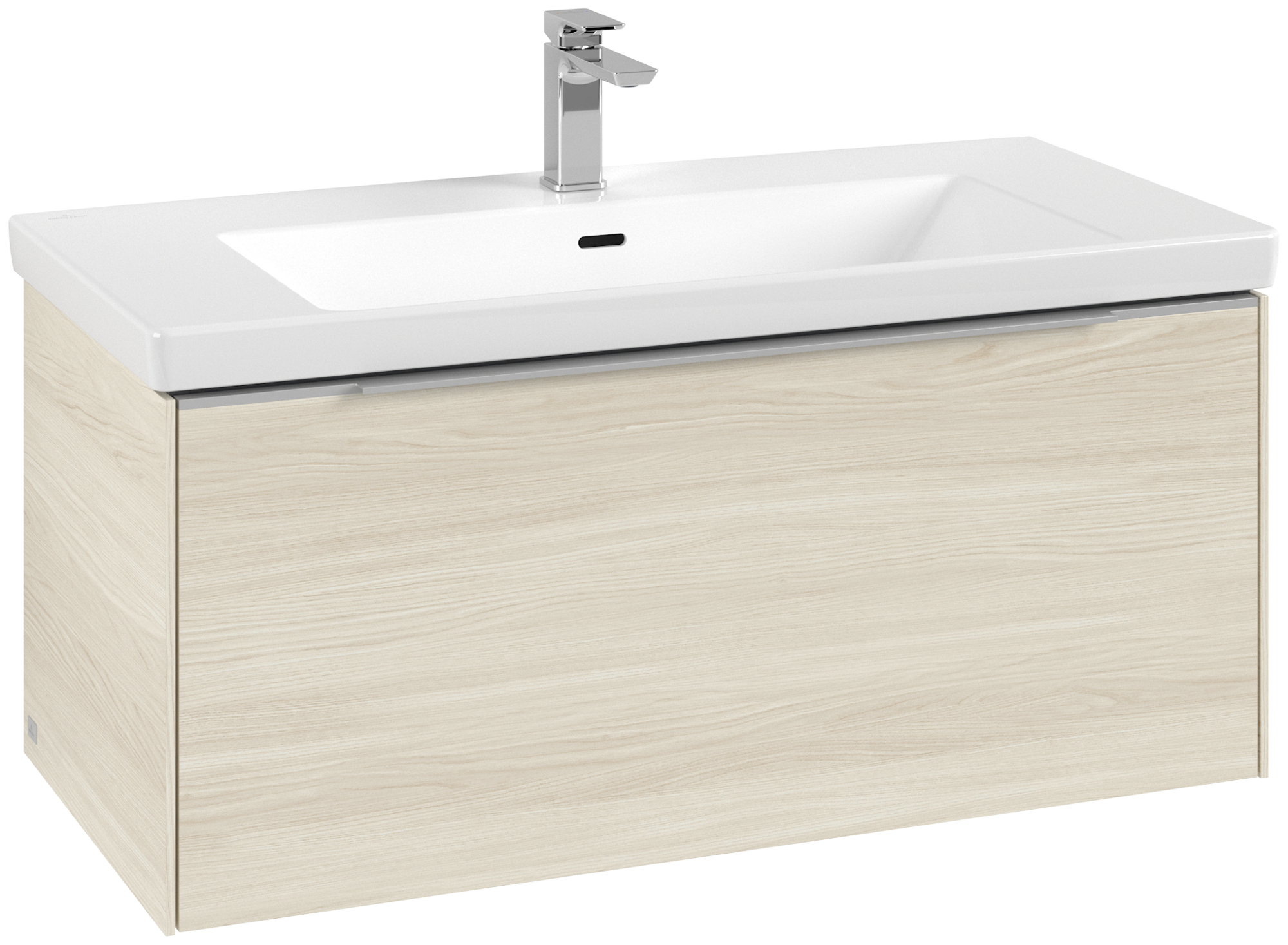 Villeroy & Boch Subway 3.0 Meuble sous plan, avec éclairage, 1 tiroir sur rails, 973x429x462mm, Caisson: White Oak, Façade: White Oak