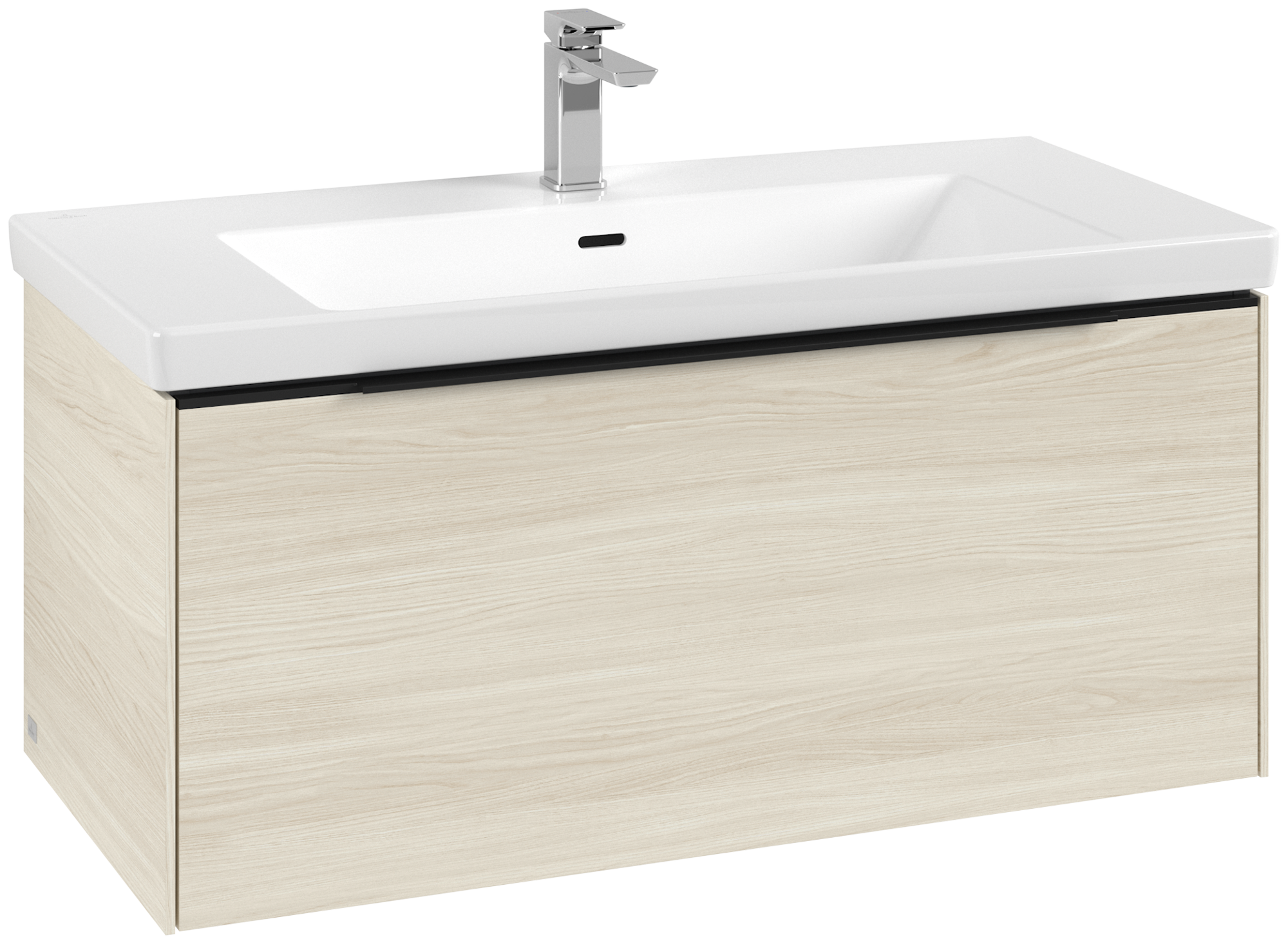 Villeroy & Boch Subway 3.0 Meuble sous plan, avec éclairage, 1 tiroir sur rails, 973x429x462mm, Caisson: White Oak, Façade: White Oak