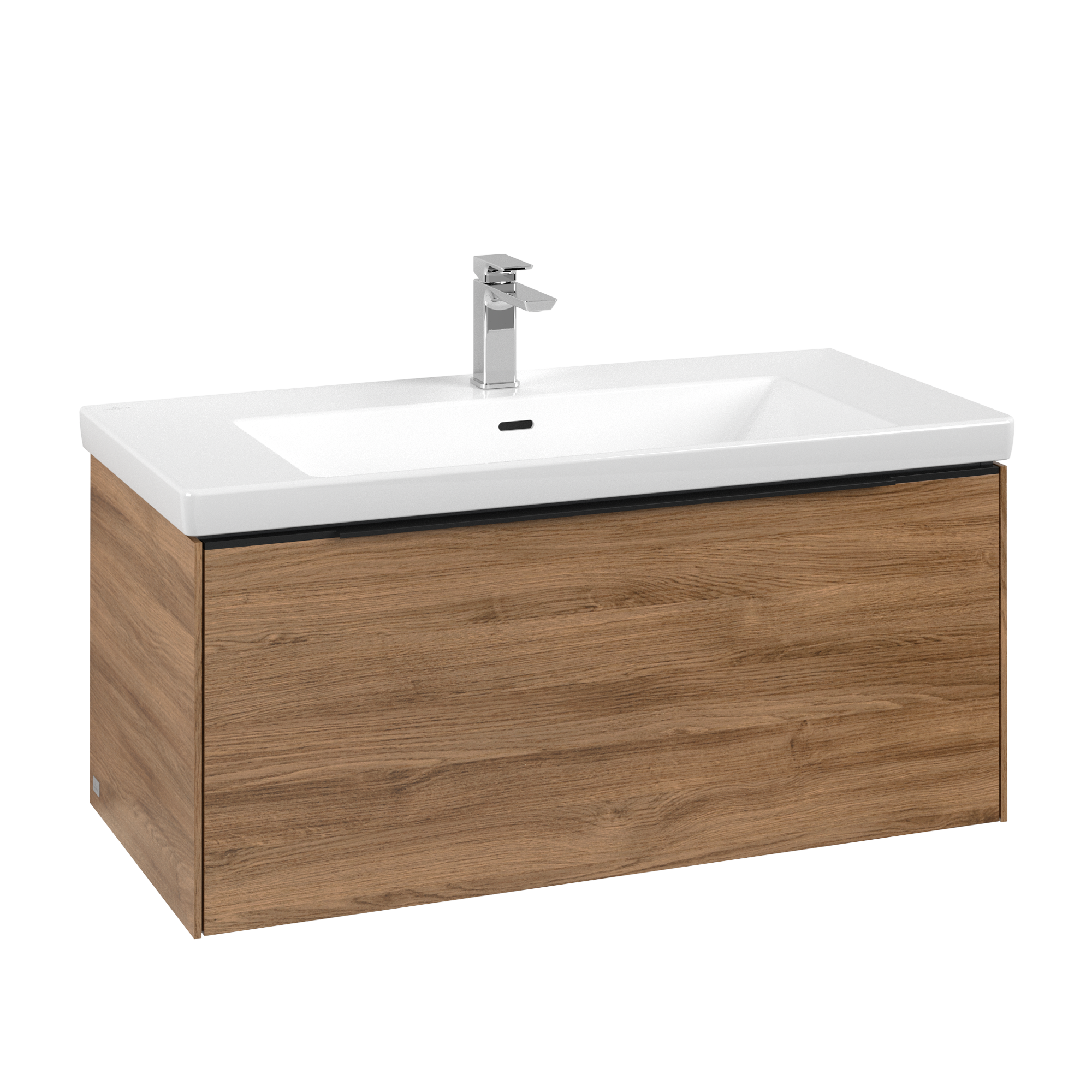 Villeroy & Boch Subway 3.0 Vanity unit, with lighting, 1 pull-out compartment, 973x429x462mm, Body: Oak Kansas, Front: Oak Kansas
