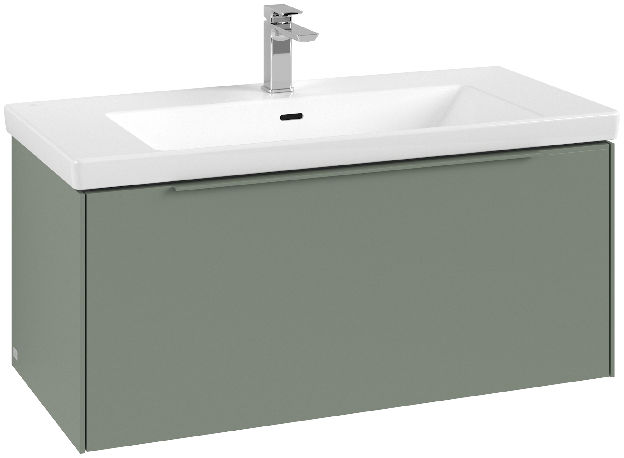 Villeroy & Boch Subway 3.0 Meuble sous plan, avec éclairage, 1 tiroir sur rails, 973x429x462mm, Caisson: Soft Green, Façade: Soft Green
