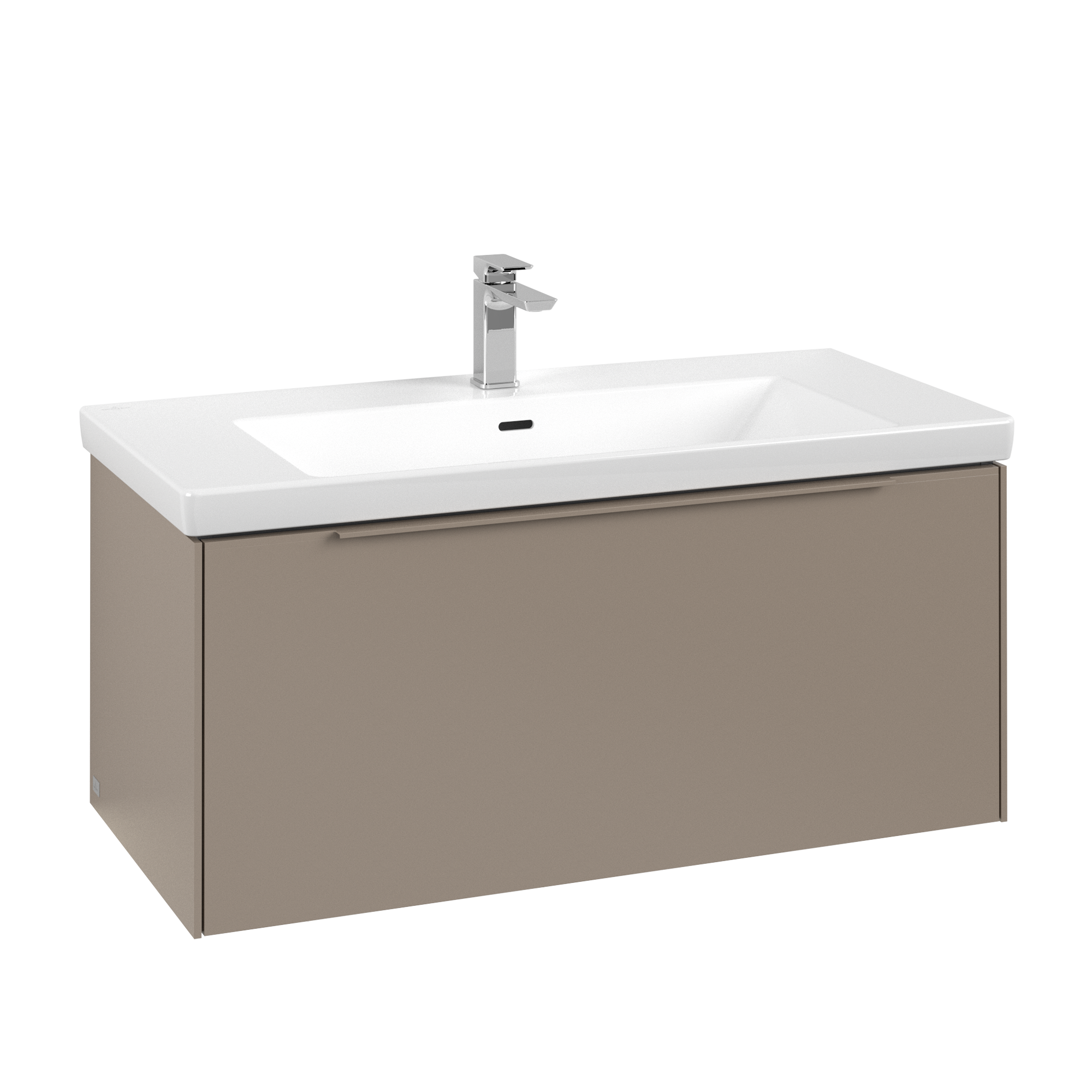 Villeroy & Boch Subway 3.0 Vanity unit, with lighting, 1 pull-out compartment, 973x429x462mm, Body: Taupe, Front: Taupe