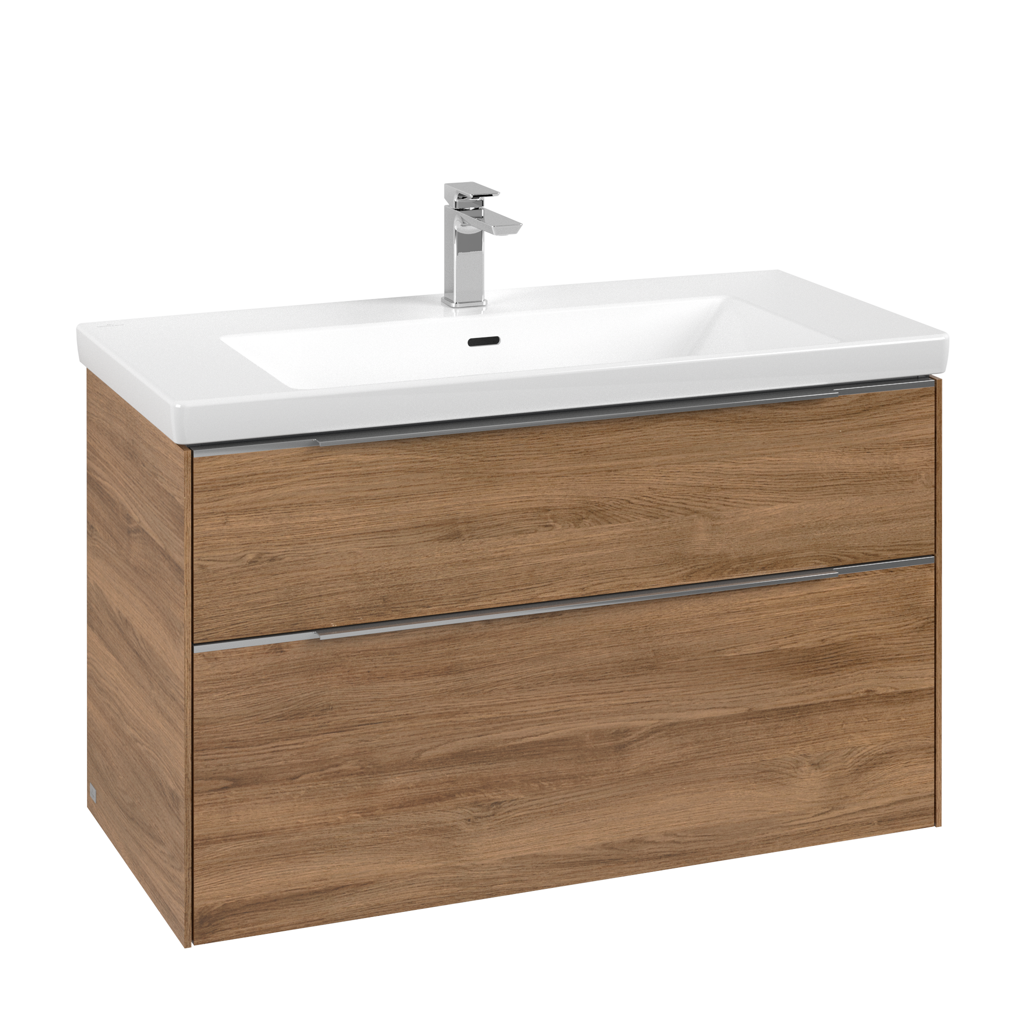 Villeroy & Boch Subway 3.0 Meuble sous plan, 2 tiroirs sur rails, 973x576x462mm, Caisson: Oak Kansas, Façade: Oak Kansas