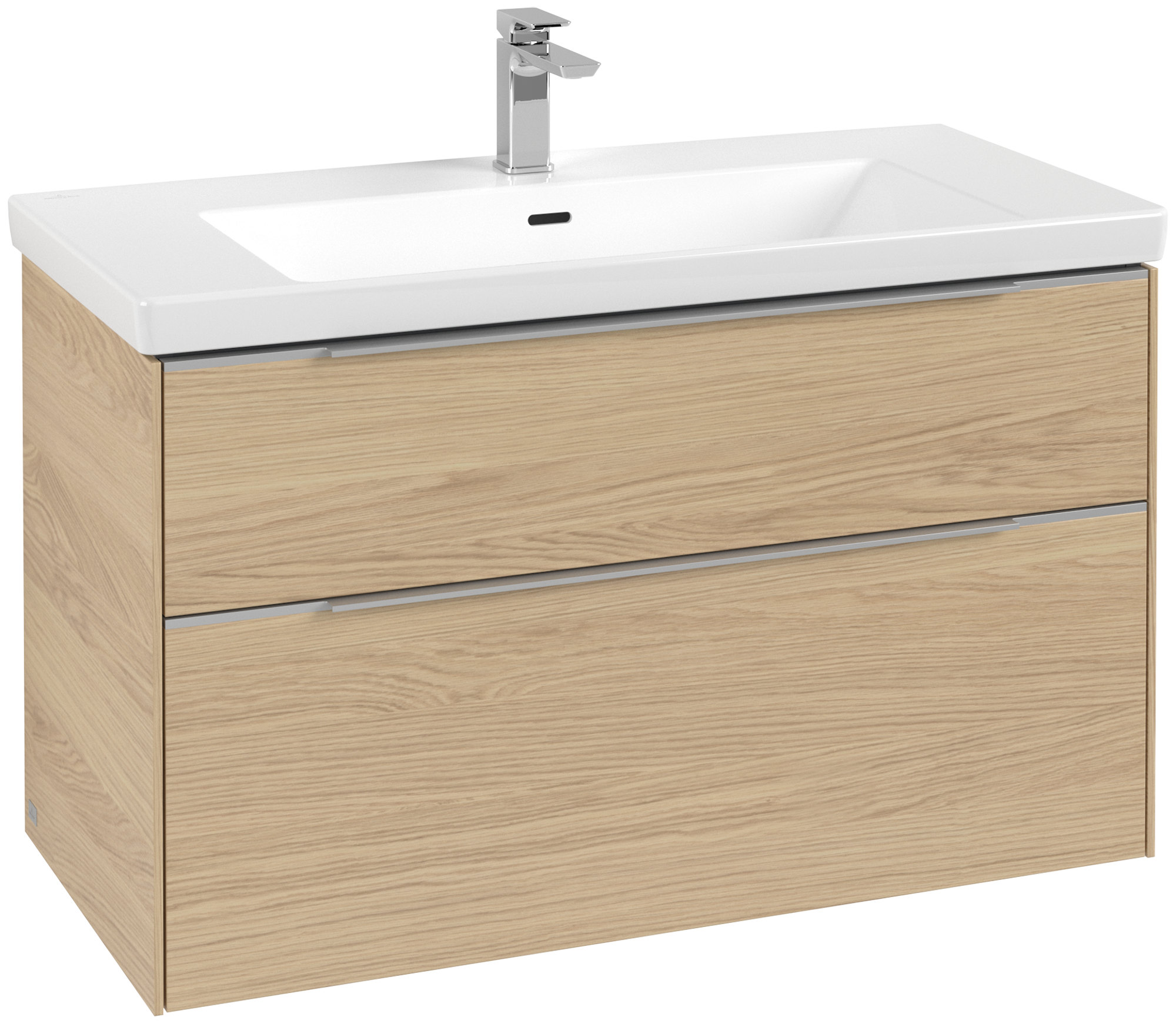 Villeroy & Boch Subway 3.0 Waschbeckenunterschrank, 2 Auszüge, 973x576x462mm, Korpus: Nordic Oak, Front: Nordic Oak