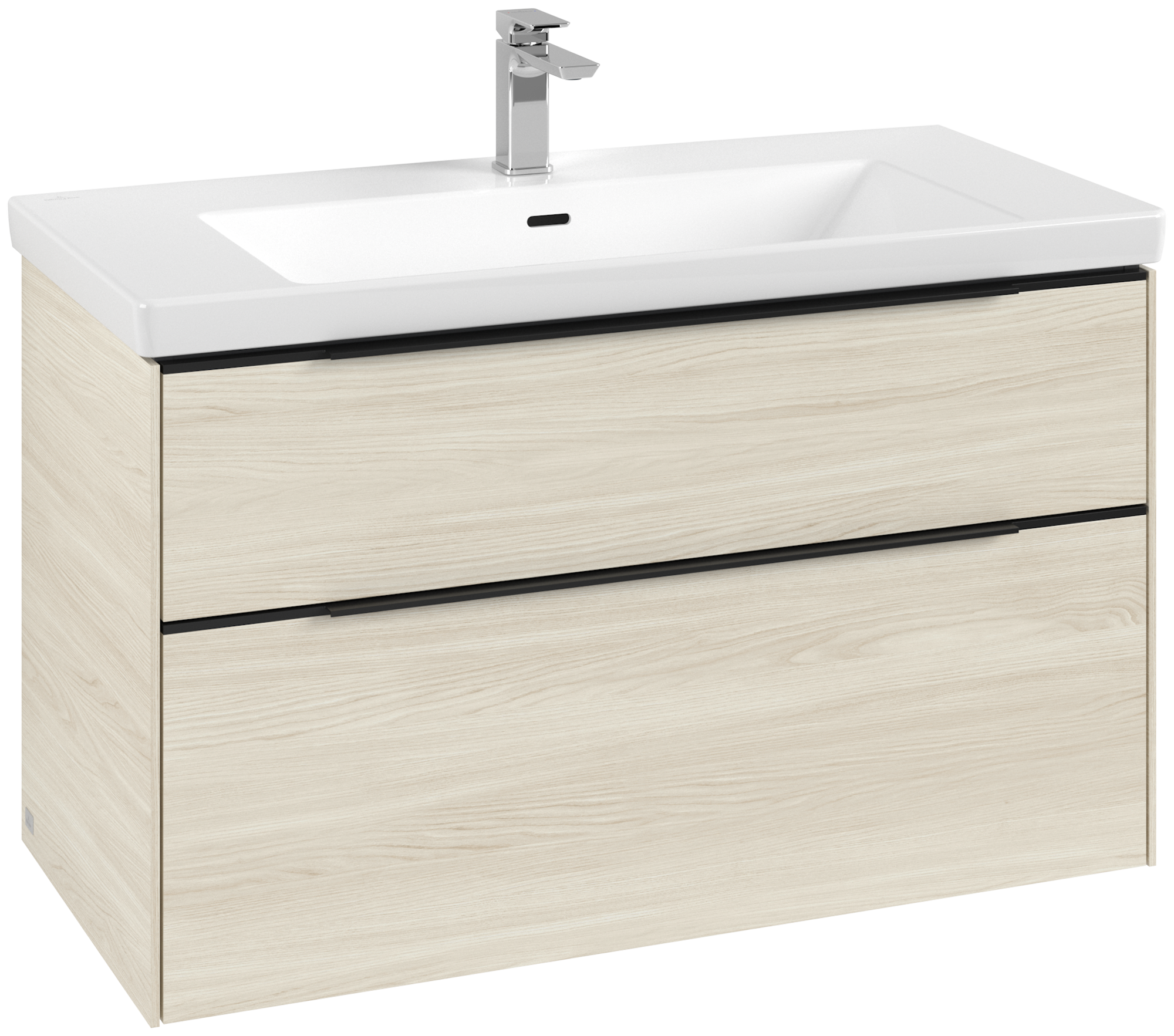 Villeroy & Boch Subway 3.0 Meuble sous plan, 2 tiroirs sur rails, 973x576x462mm, Caisson: White Oak, Façade: White Oak