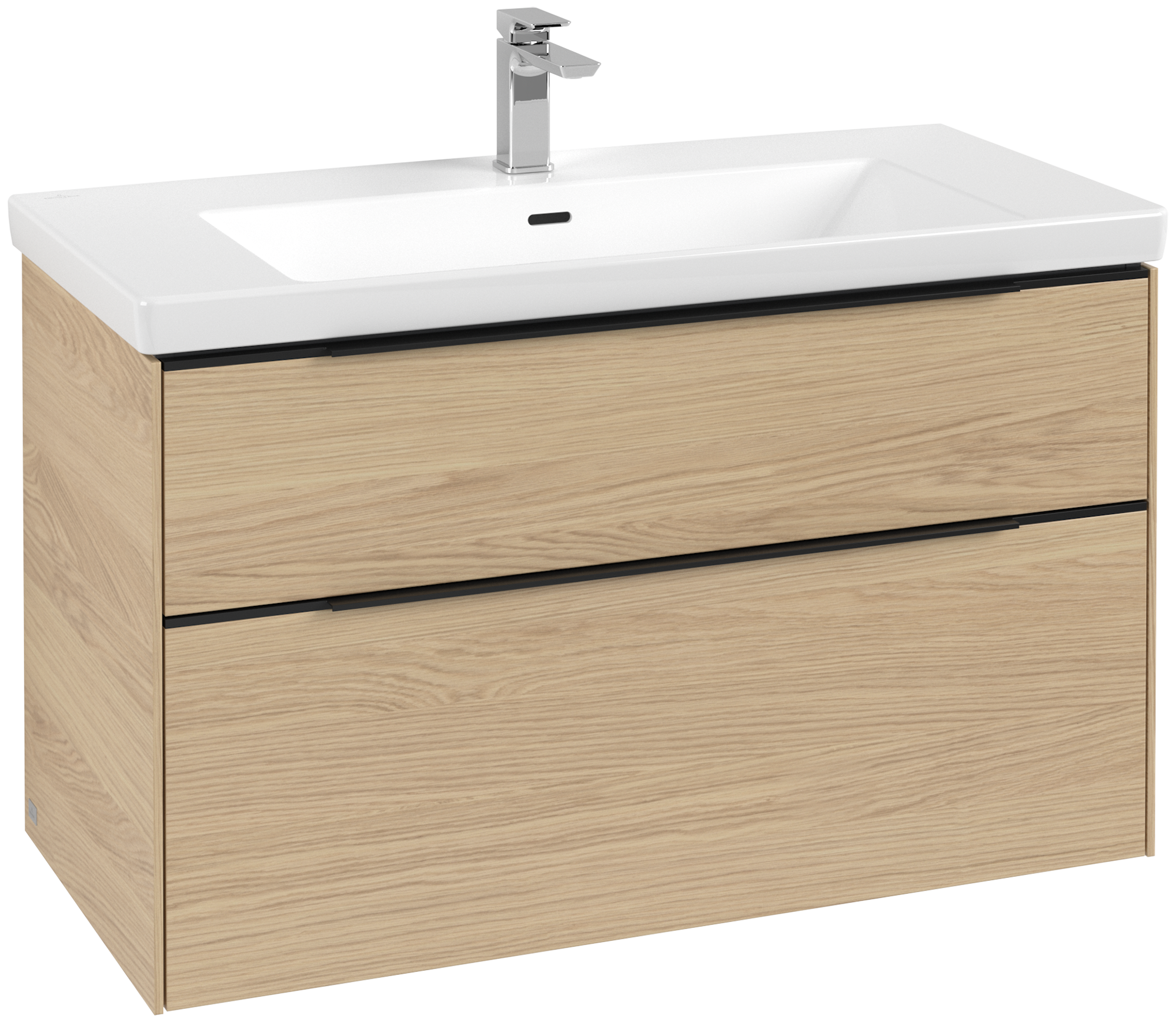 Villeroy & Boch Subway 3.0 Waschbeckenunterschrank, 2 Auszüge, 973x576x462mm, Korpus: Nordic Oak, Front: Nordic Oak