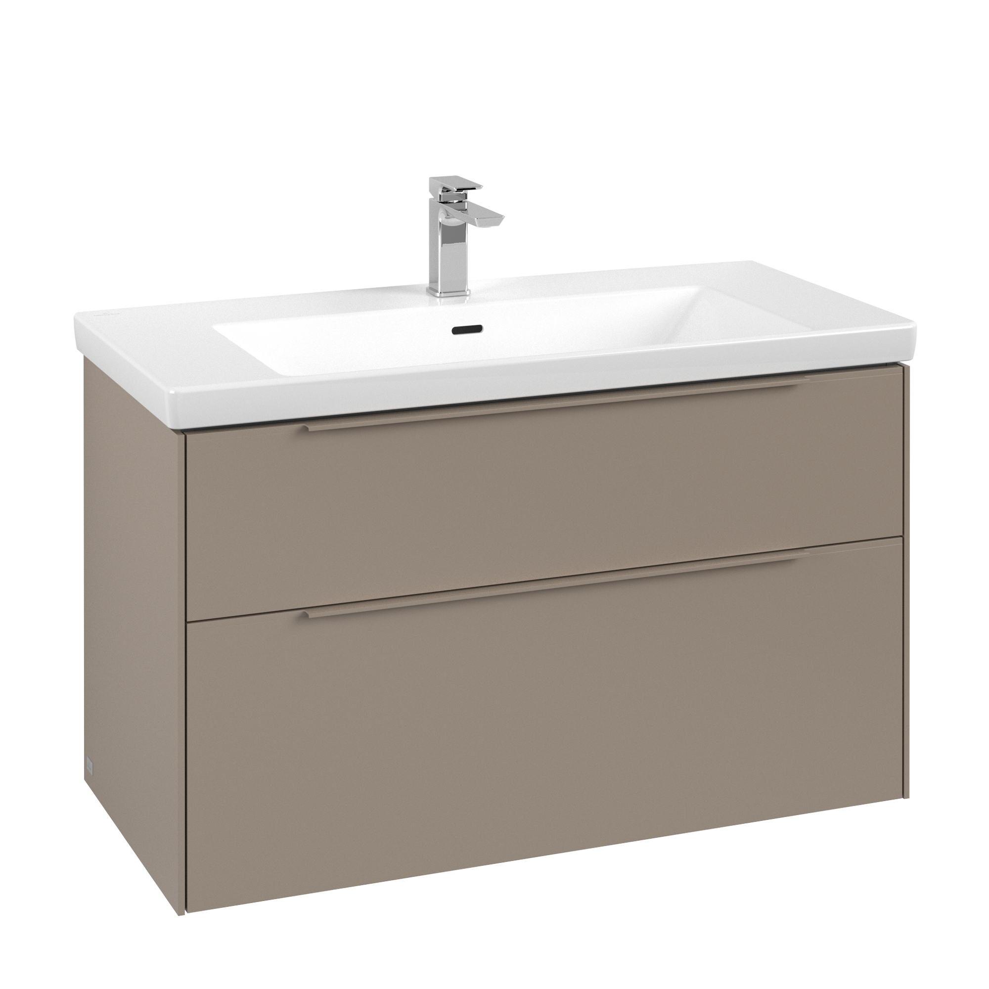 Villeroy & Boch Subway 3.0 Waschbeckenunterschrank, 2 Auszüge, 973x576x462mm, Korpus: Taupe, Front: Taupe