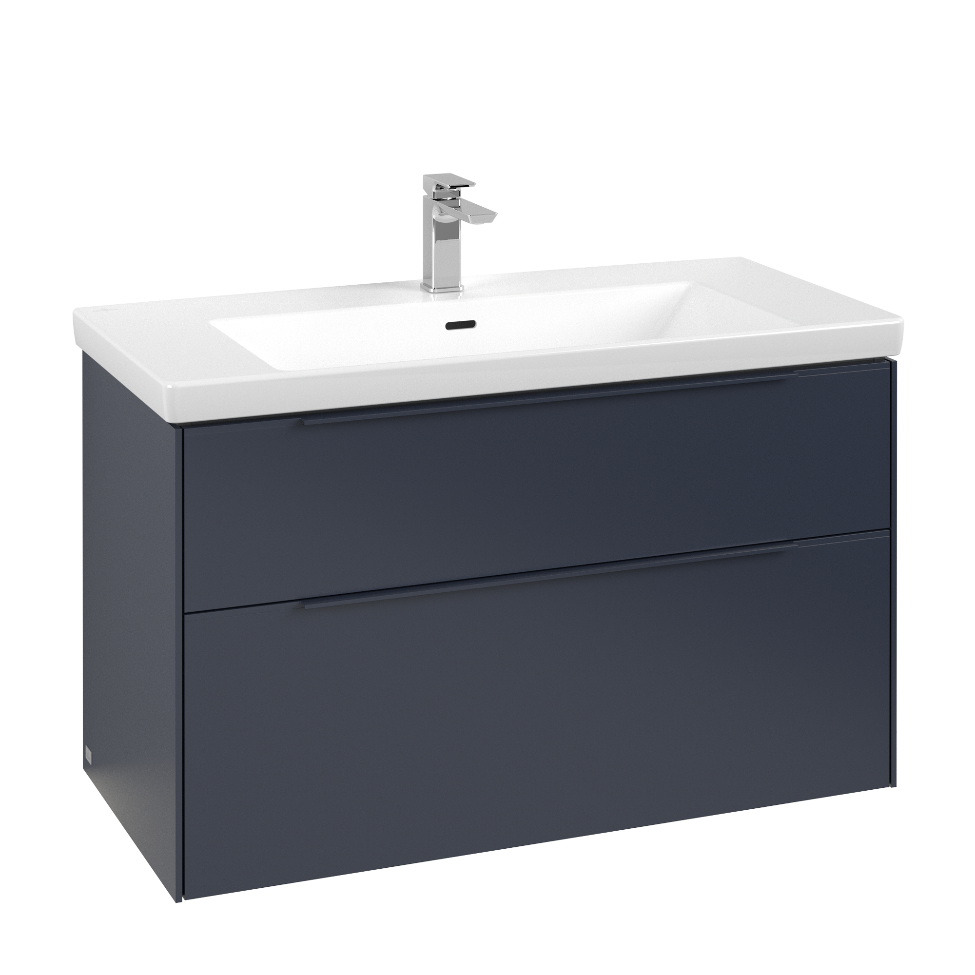 Villeroy & Boch Subway 3.0 Vanity unit, with lighting, 2 pull-out compartments, 973x576x462mm, Body: Marine Blue, Front: Marine Blue