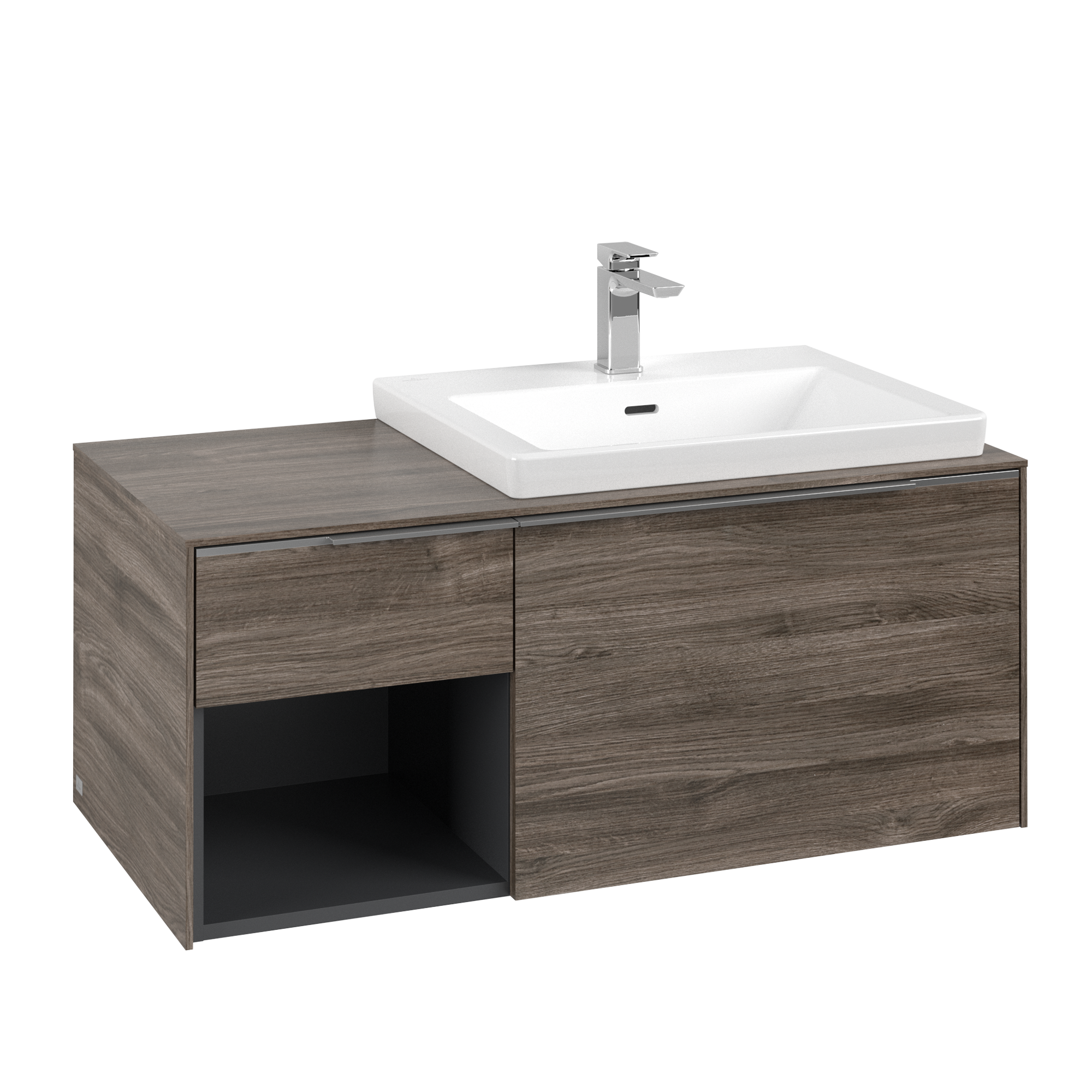 Villeroy & Boch Subway 3.0 Vanity unit, 2 pull-out compartments, 1001x423x500mm, Body: Stone Oak, Front: Stone Oak