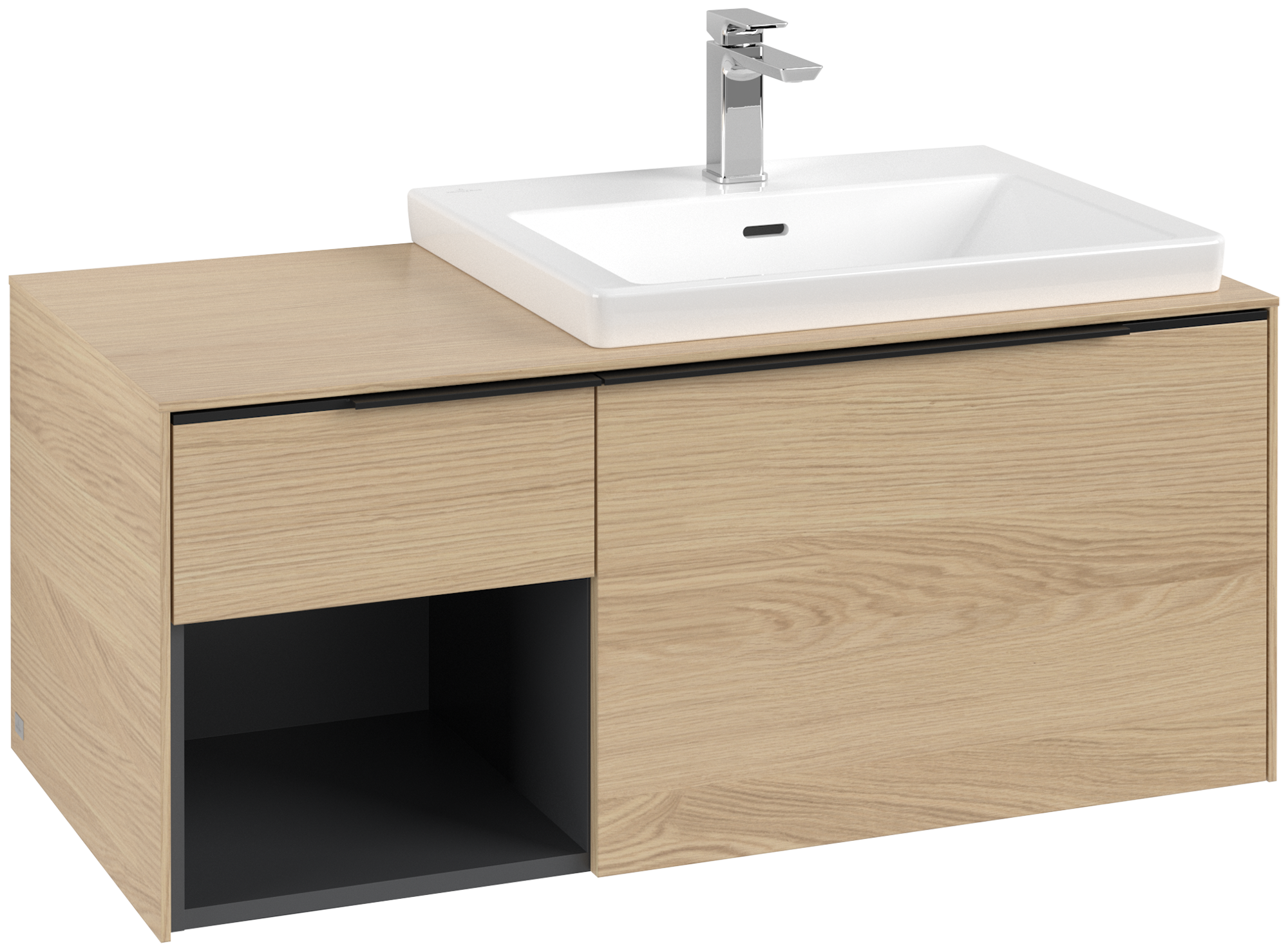 Villeroy & Boch Subway 3.0 Waschbeckenunterschrank, 2 Auszüge, 1001x423x500mm, Korpus: Nordic Oak, Front: Nordic Oak