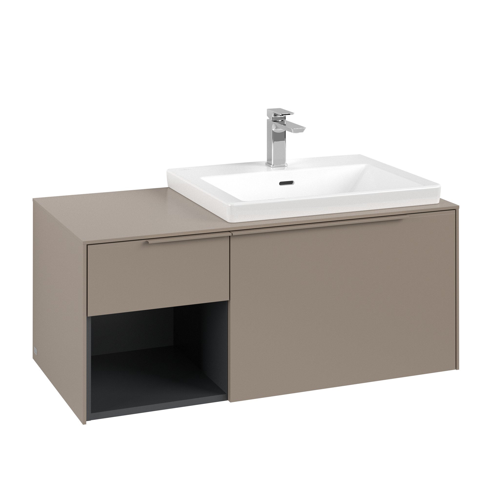 Villeroy & Boch Subway 3.0 Waschbeckenunterschrank, 2 Auszüge, 1001x423x500mm, Korpus: Taupe, Front: Taupe