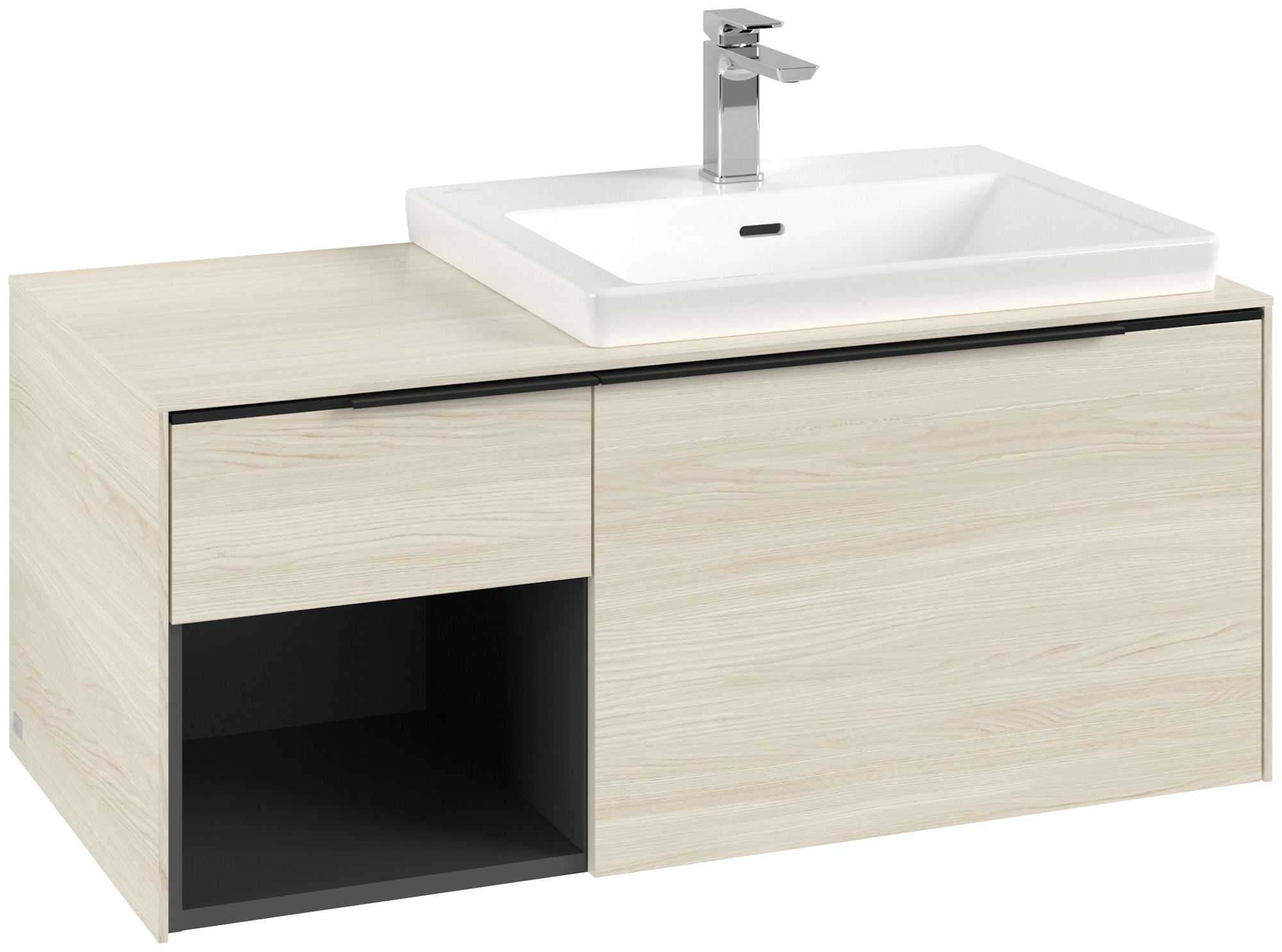Villeroy & Boch Subway 3.0 Vanity unit, with lighting, 2 pull-out compartments, 1001x423x500mm, Body: White Oak, Front: White Oak