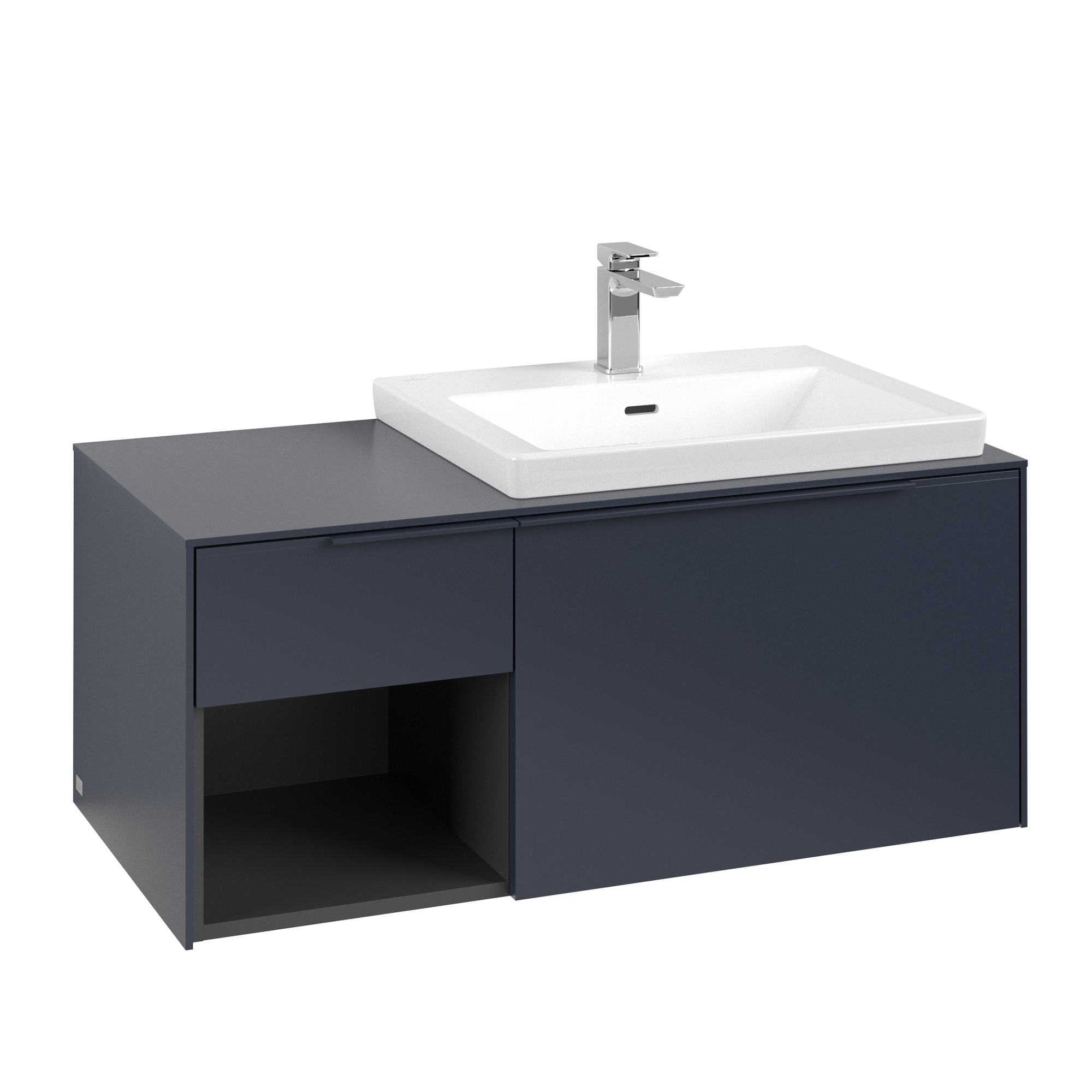 Villeroy & Boch Subway 3.0 Vanity unit, with lighting, 2 pull-out compartments, 1001x423x500mm, Body: Marine Blue, Front: Marine Blue