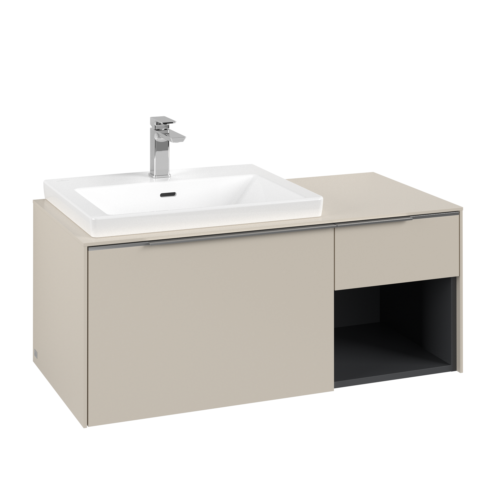 Villeroy & Boch Subway 3.0 Waschbeckenunterschrank, 2 Auszüge, 1001x423x500mm, Korpus: Cashmere Grey, Front: Cashmere Grey