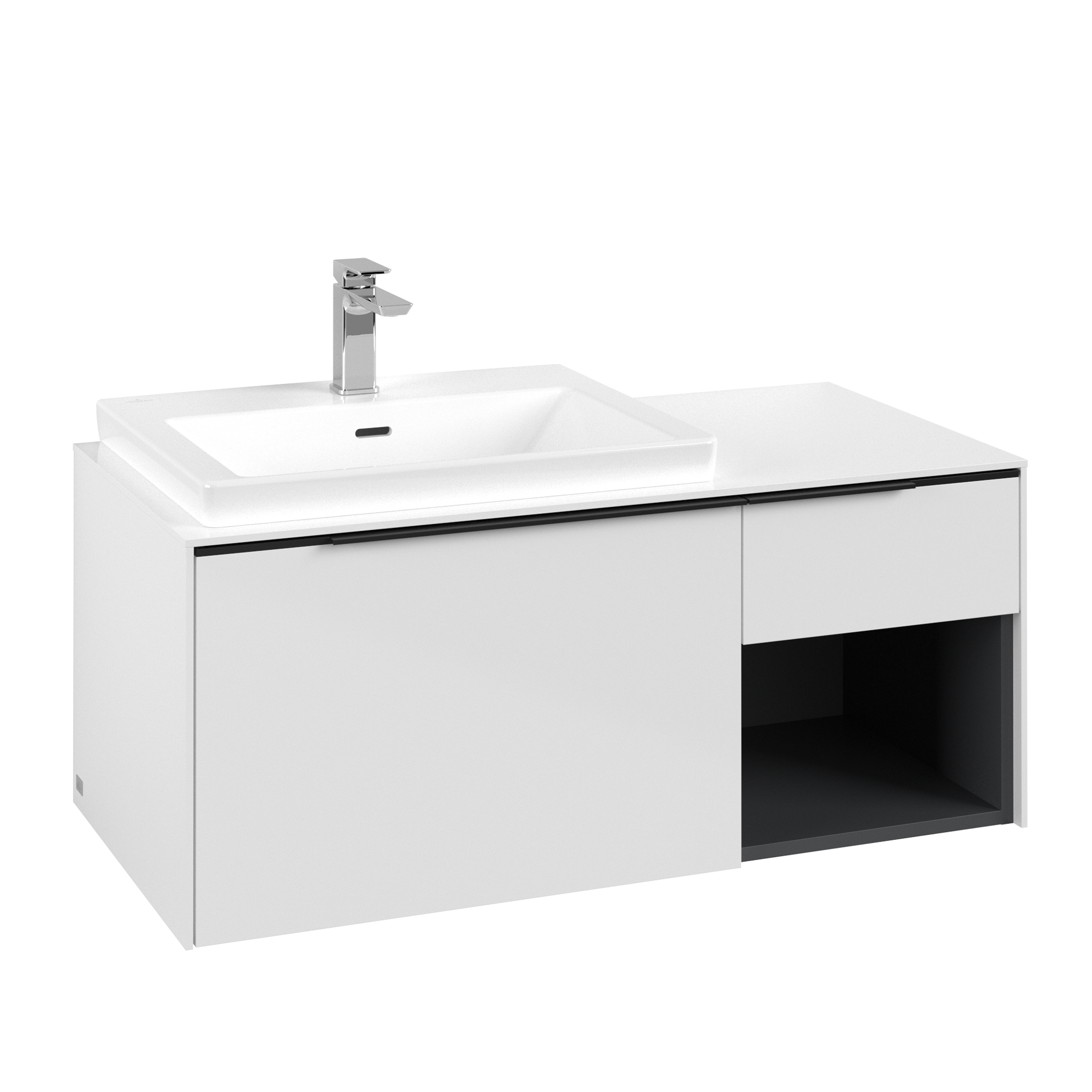 Villeroy & Boch Subway 3.0 Waschbeckenunterschrank, 2 Auszüge, 1001x423x500mm, Korpus: Brilliant White, Front: Brilliant White