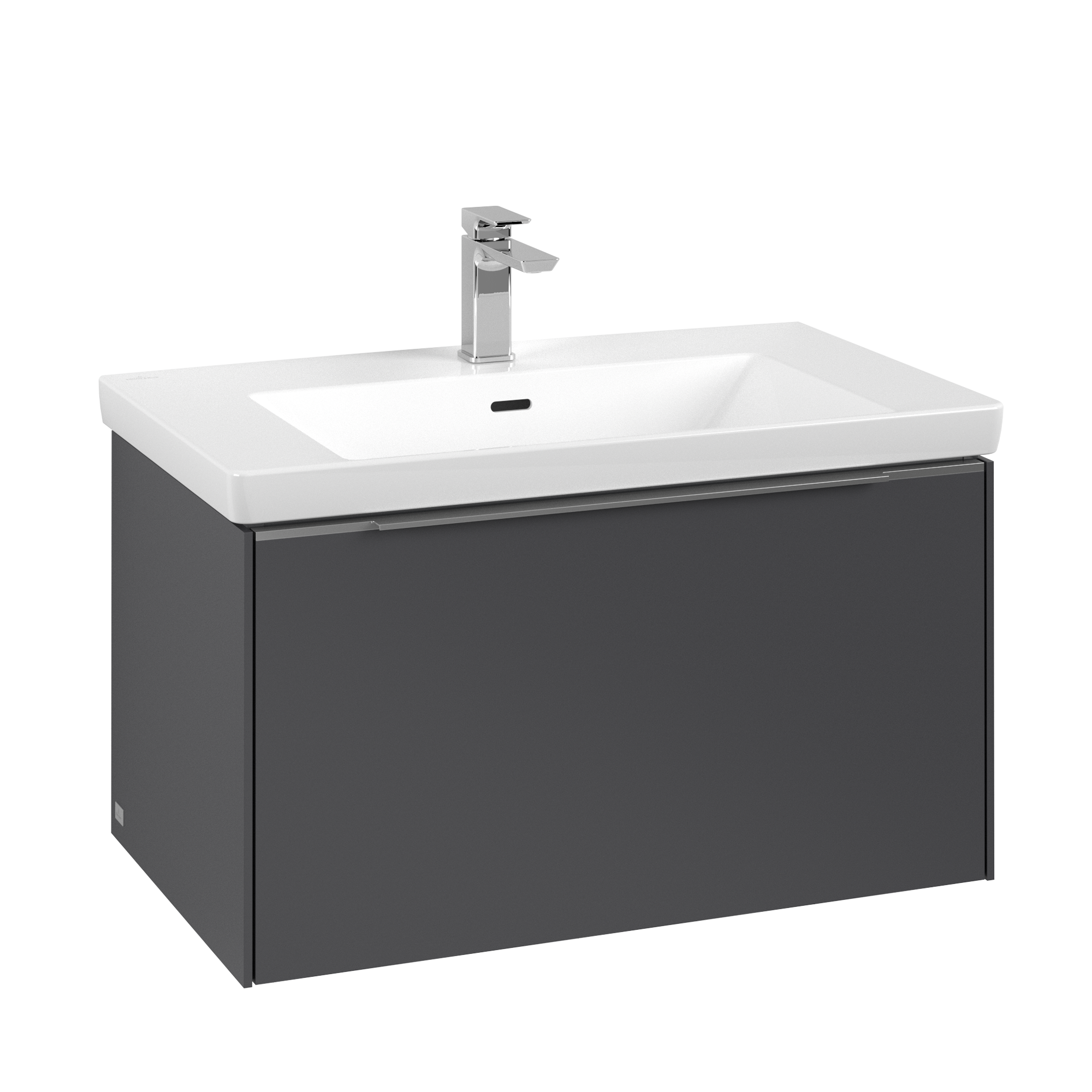 Villeroy & Boch Subway 3.0 Vanity unit, 1 pull-out compartment, 772x429x462mm, Body: Graphite, Front: Graphite