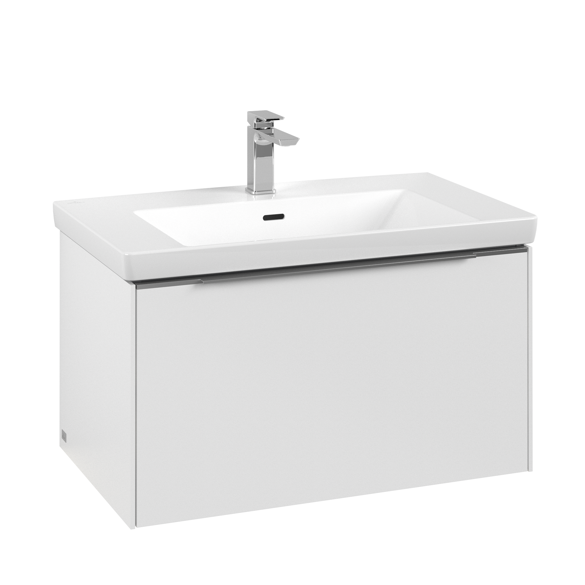 Villeroy & Boch Subway 3.0 Waschbeckenunterschrank, mit Beleuchtung, 1 Auszug, 772x429x462mm, Korpus: Pure White, Front: Pure White