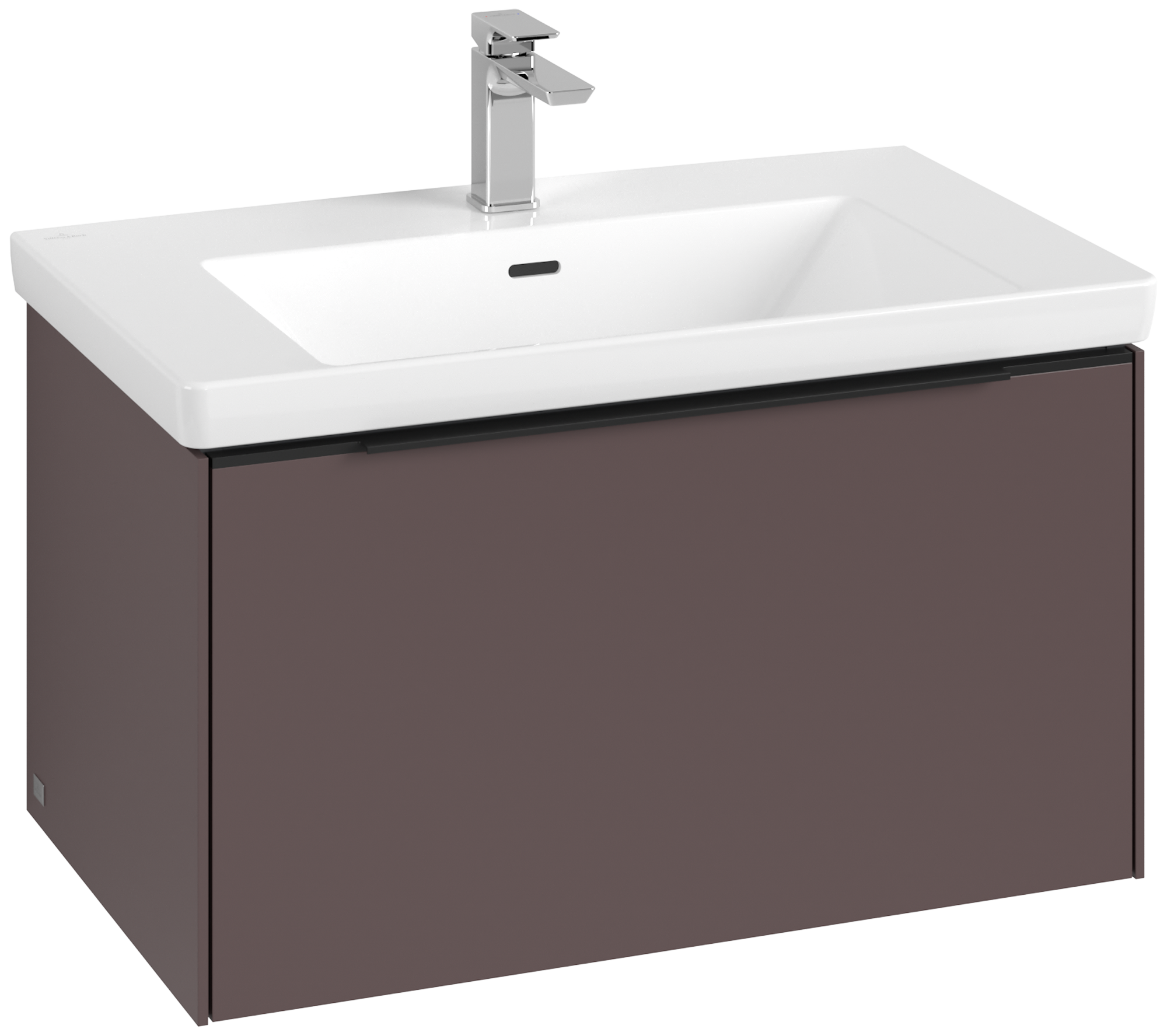 Villeroy & Boch Subway 3.0 Vanity unit, with lighting, 1 pull-out compartment, 772x429x462mm, Body: <p>Dark Berry</p>, Front: <p>Dark Berry</p>
