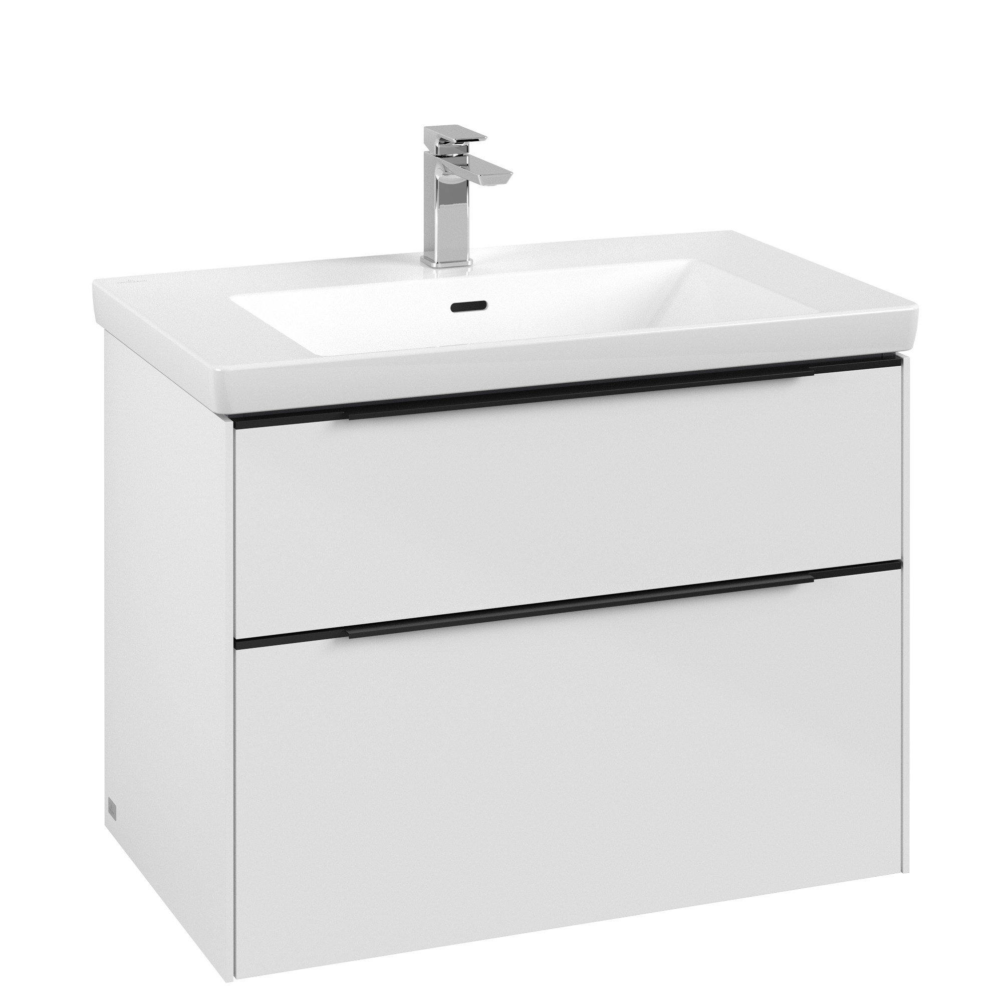 Villeroy & Boch Subway 3.0 Waschbeckenunterschrank, 2 Auszüge, 772x576x462mm, Korpus: Brilliant White, Front: Brilliant White