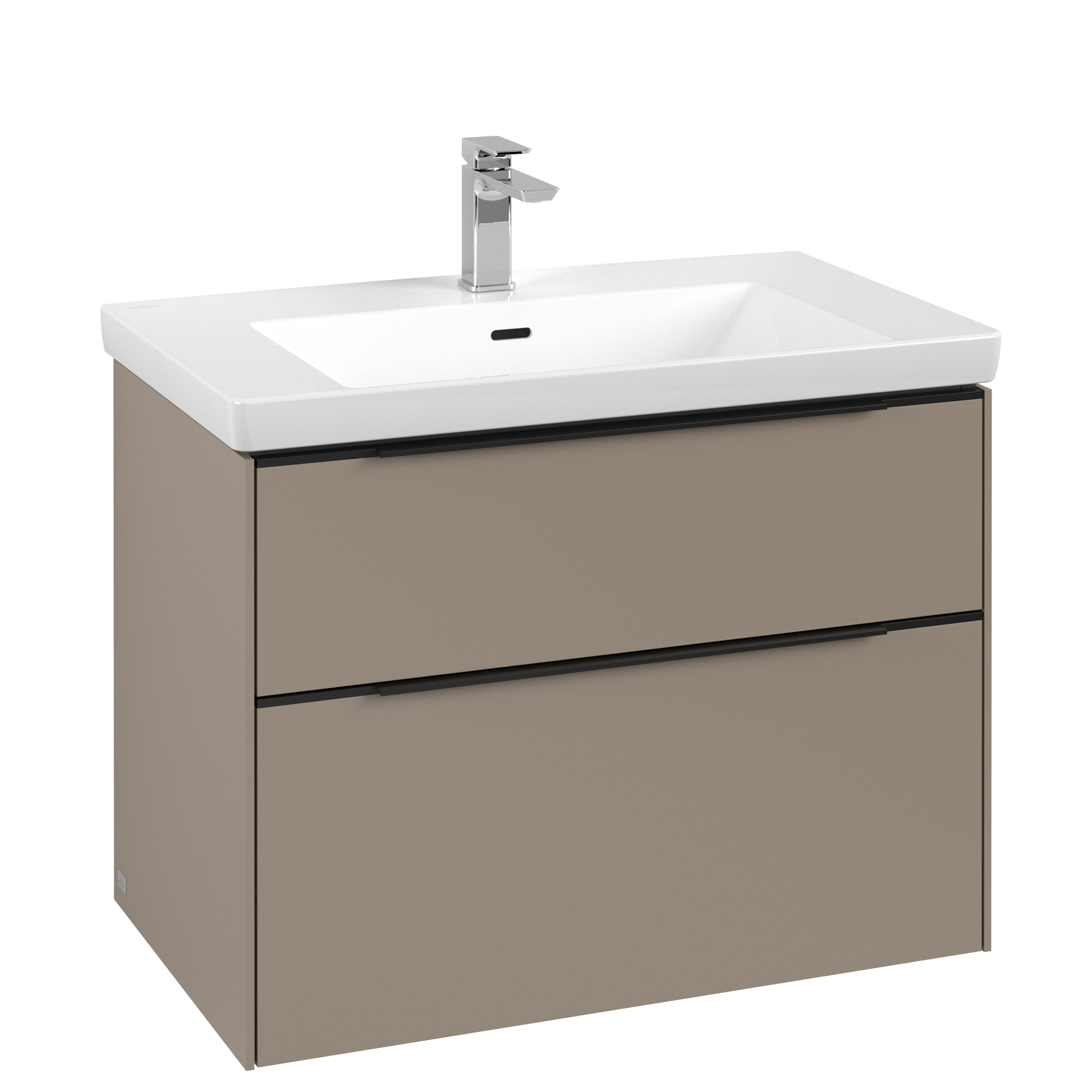 Villeroy & Boch Subway 3.0 Meuble sous plan, 2 tiroirs sur rails, 772x576x462mm, Caisson: Taupe, Façade: Taupe