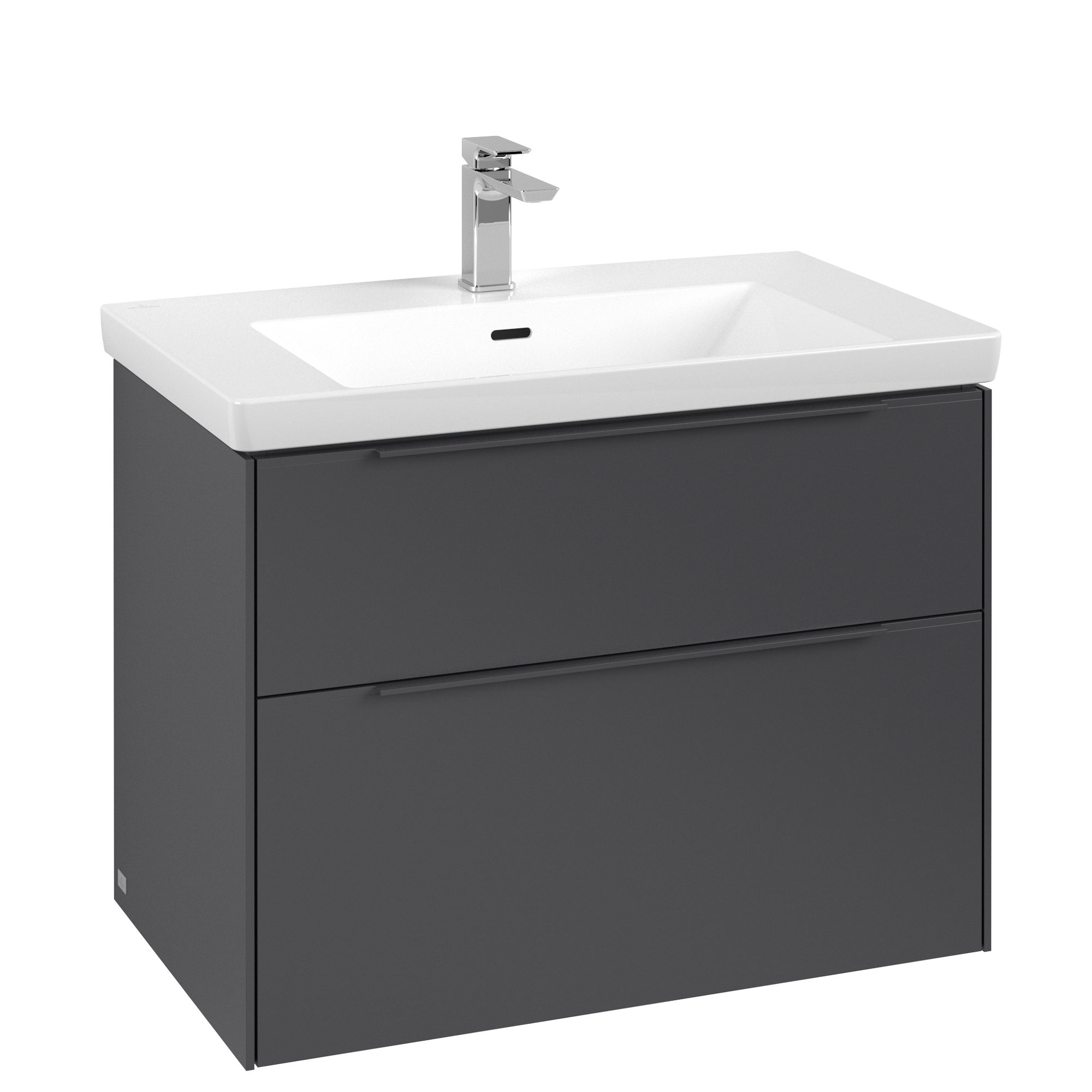 Villeroy & Boch Subway 3.0 Waschbeckenunterschrank, 2 Auszüge, 772x576x462mm, Korpus: Graphite, Front: Graphite