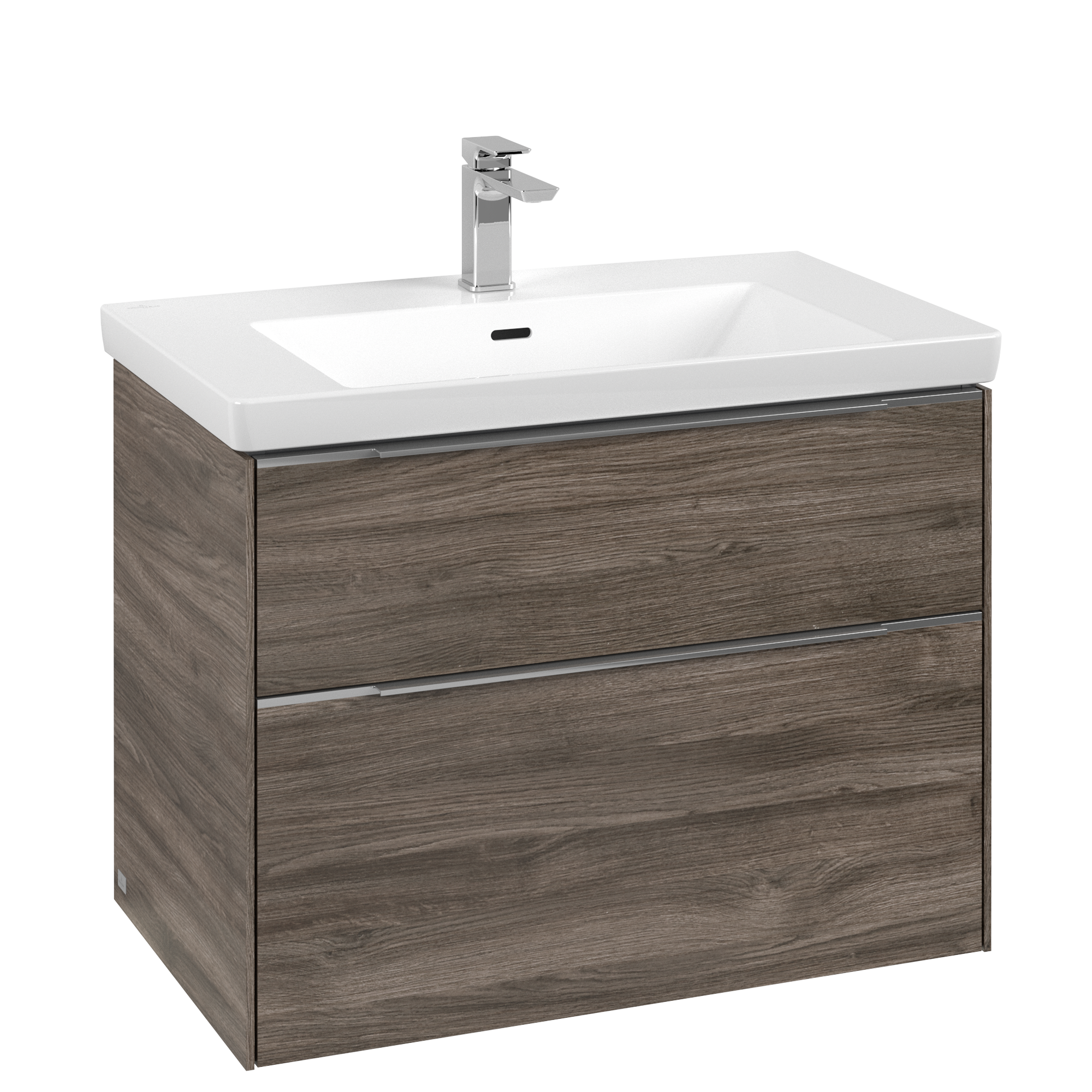 Villeroy & Boch Subway 3.0 Vanity unit, with lighting, 2 pull-out compartments, 772x576x462mm, Body: Stone Oak, Front: Stone Oak