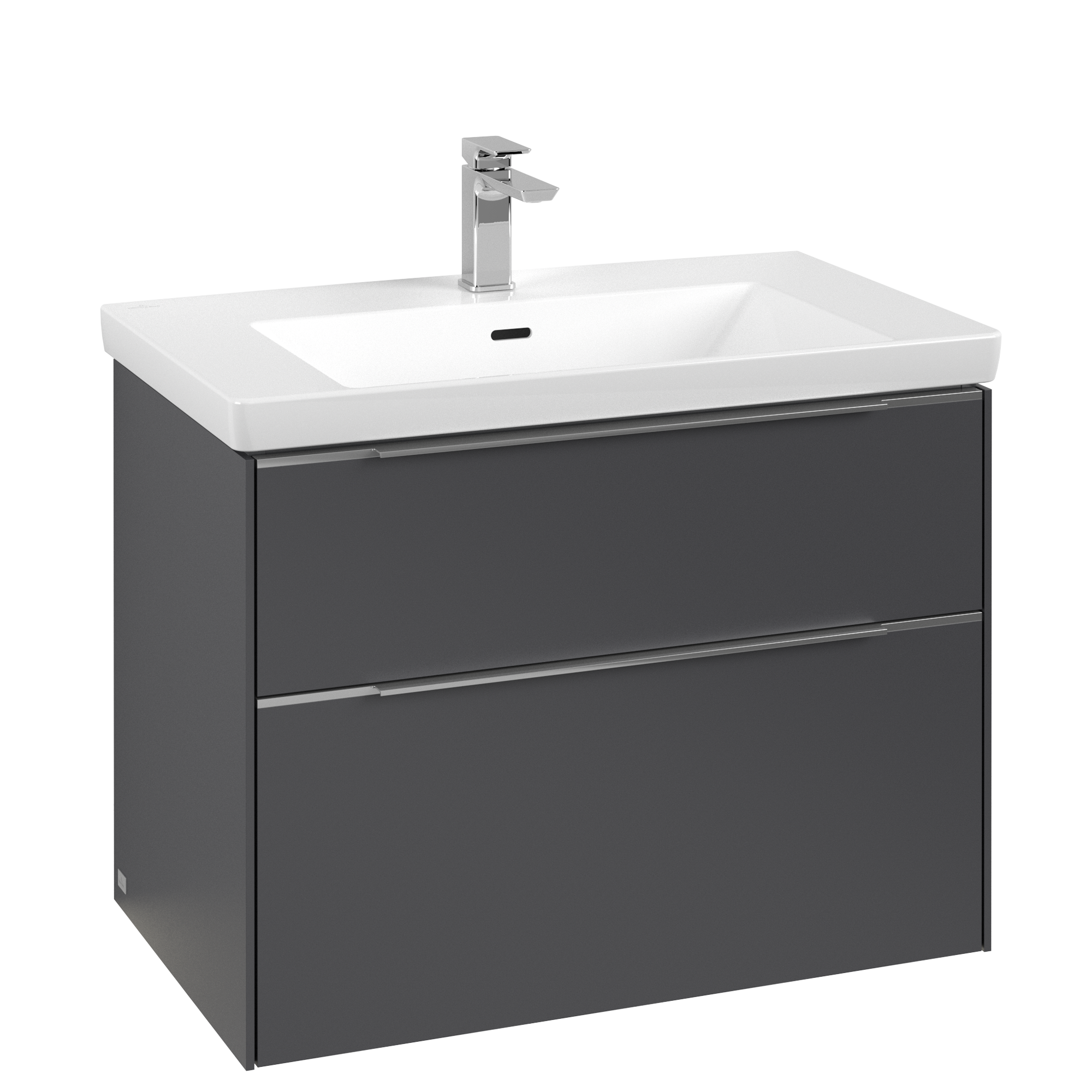 Villeroy & Boch Subway 3.0 Vanity unit, with lighting, 2 pull-out compartments, 772x576x462mm, Body: Graphite, Front: Graphite