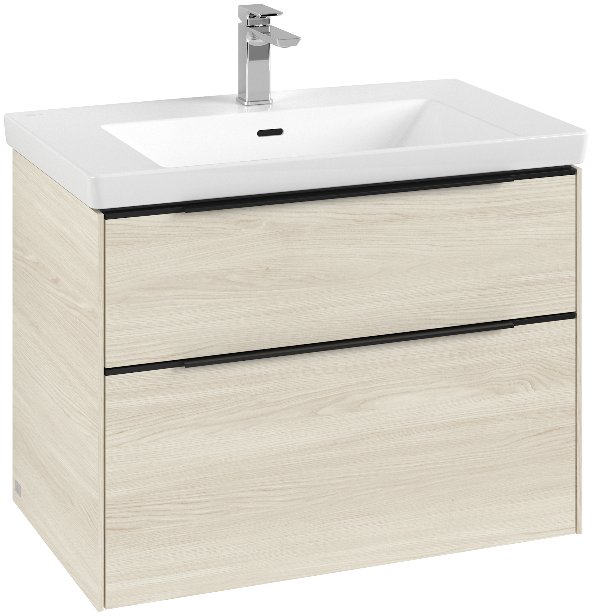 Villeroy & Boch Subway 3.0 Mobile sottolavabo, con illuminazione, 2 vani estraibili, 772x576x462mm, Corpo: White Oak, Fronte: White Oak