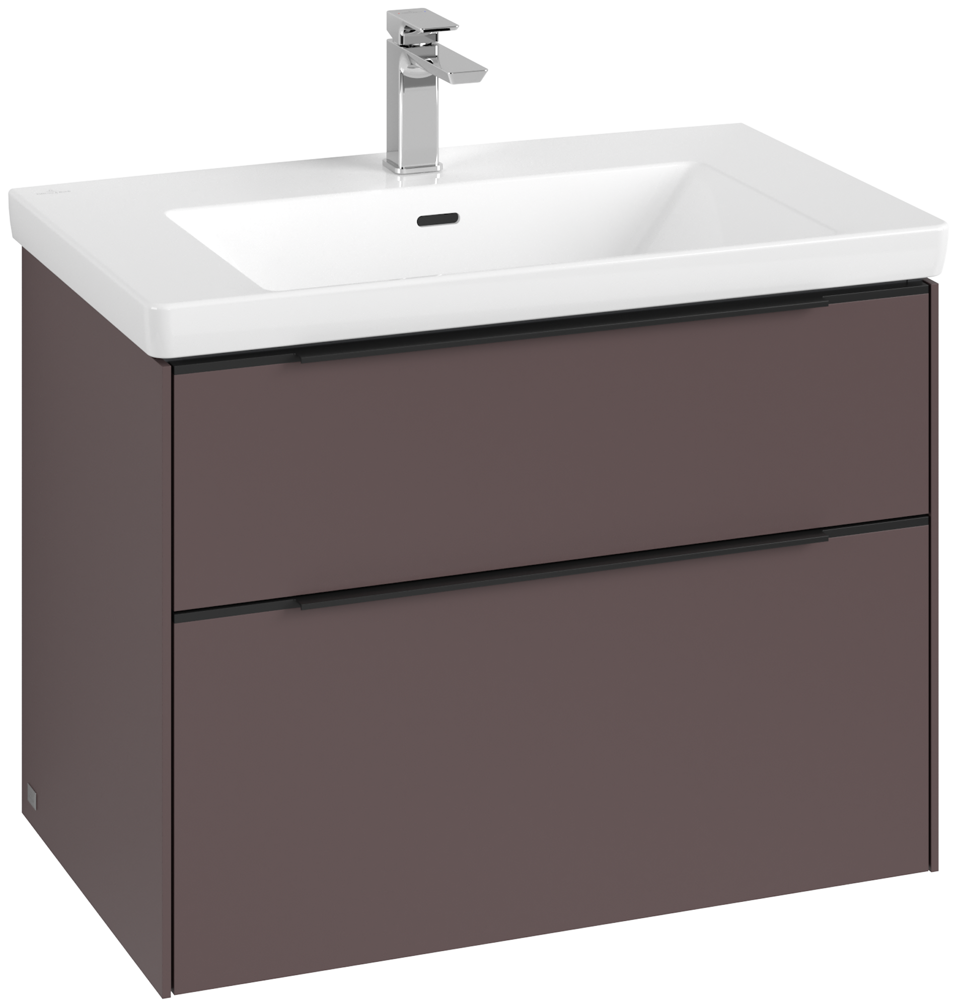 Villeroy & Boch Subway 3.0 Vanity unit, with lighting, 2 pull-out compartments, 772x576x462mm, Body: <p>Dark Berry</p>, Front: <p>Dark Berry</p>