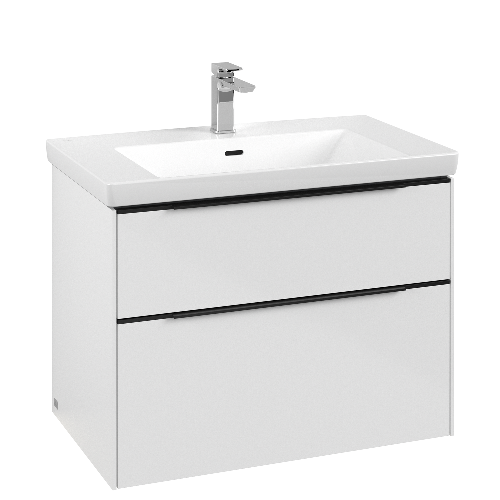Villeroy & Boch Subway 3.0 Vanity unit, with lighting, 2 pull-out compartments, 772x576x462mm, Body: Brilliant White, Front: Brilliant White