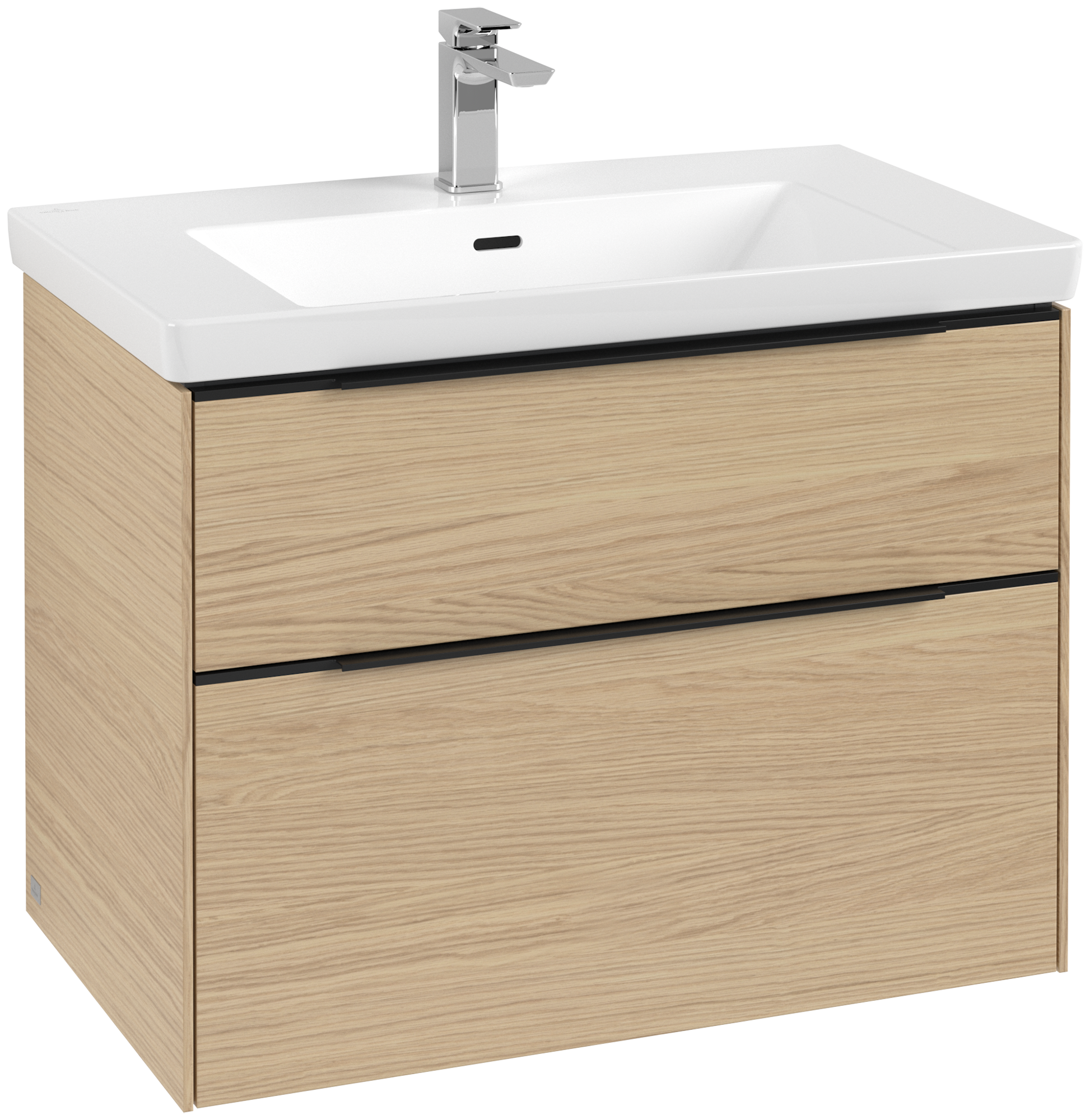 Villeroy & Boch Subway 3.0 Vanity unit, with lighting, 2 pull-out compartments, 772x576x462mm, Body: Nordic Oak, Front: Nordic Oak