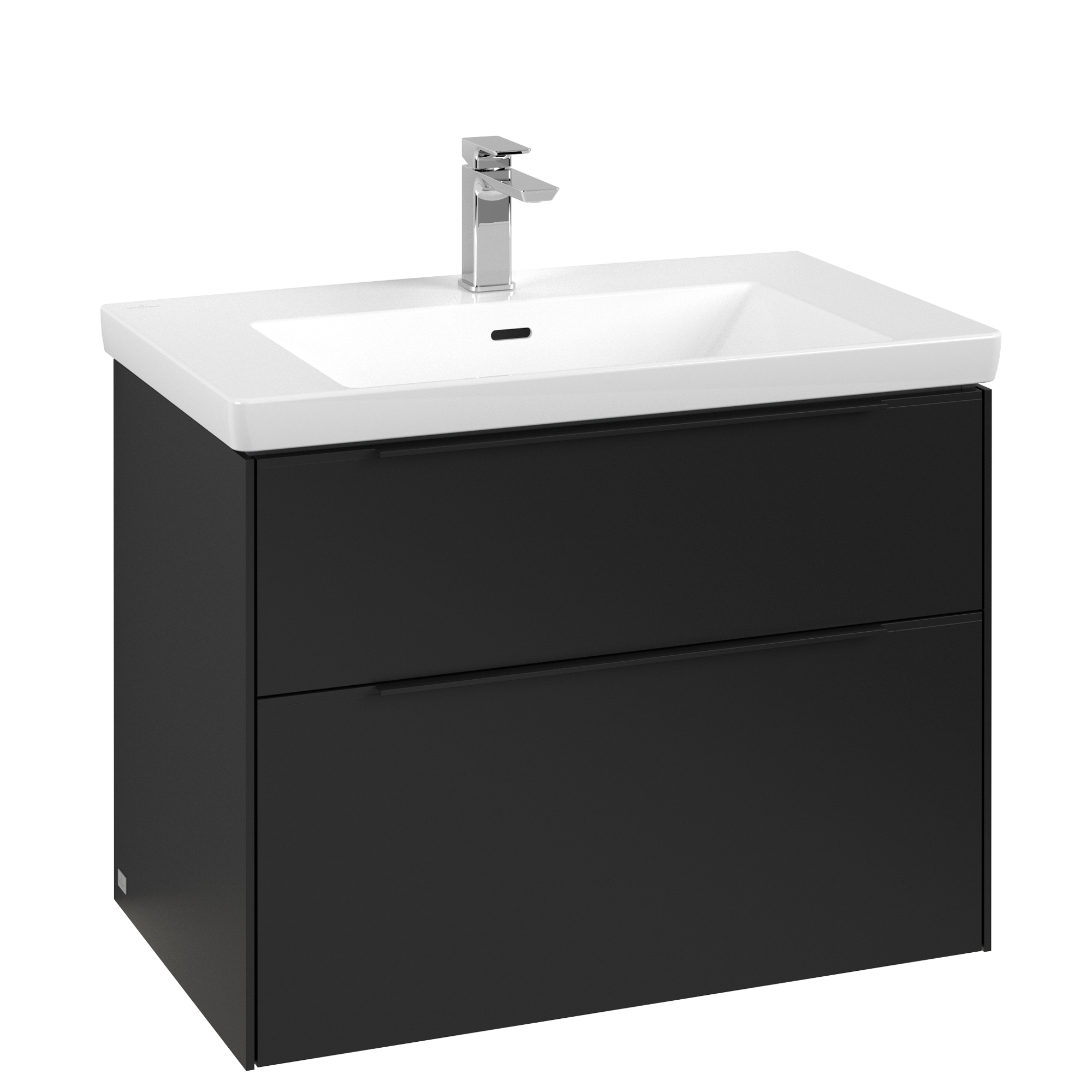 Villeroy & Boch Subway 3.0 Vanity unit, with lighting, 2 pull-out compartments, 772x576x462mm, Body: Volcano Black, Front: Volcano Black