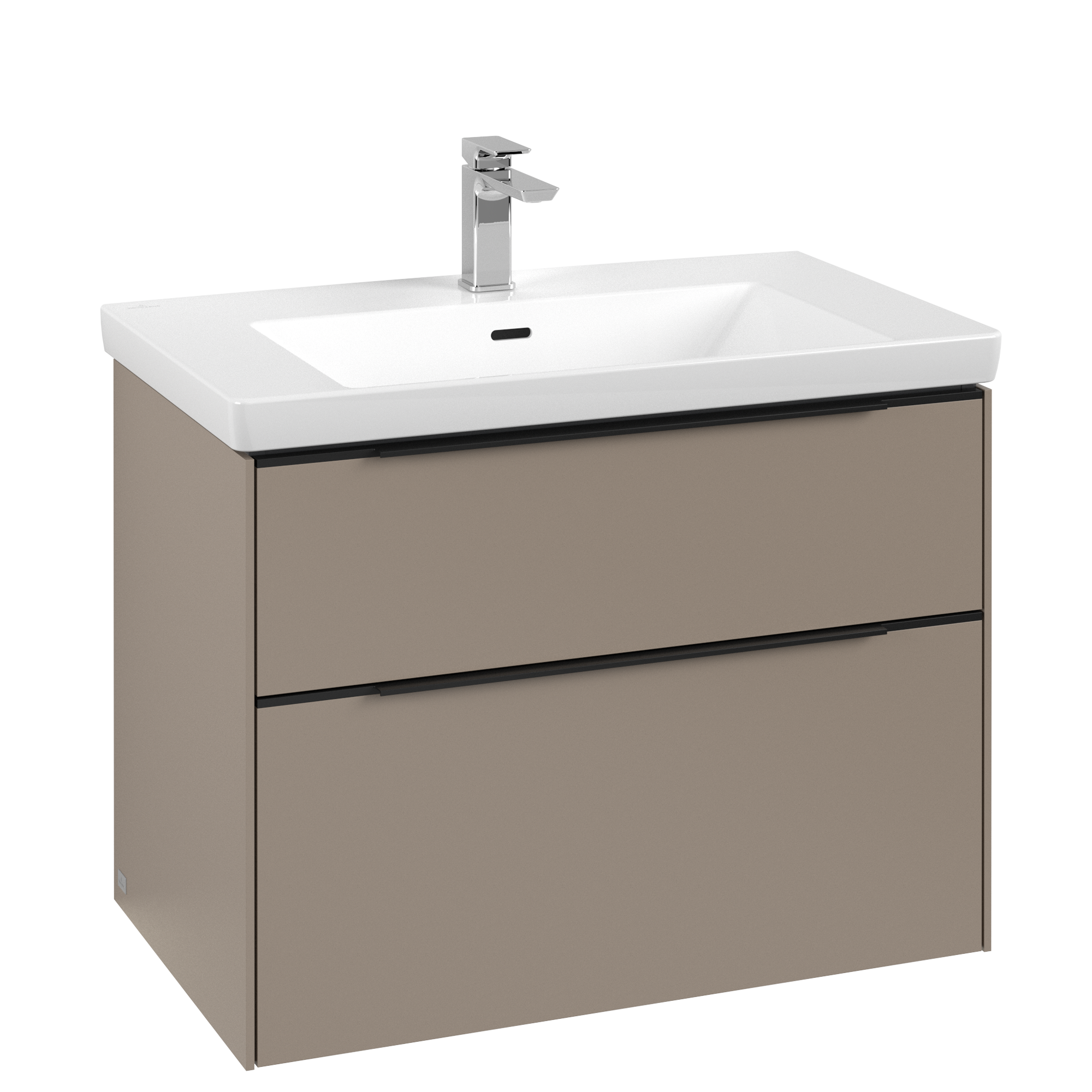 Villeroy & Boch Subway 3.0 Vanity unit, with lighting, 2 pull-out compartments, 772x576x462mm, Body: Taupe, Front: Taupe