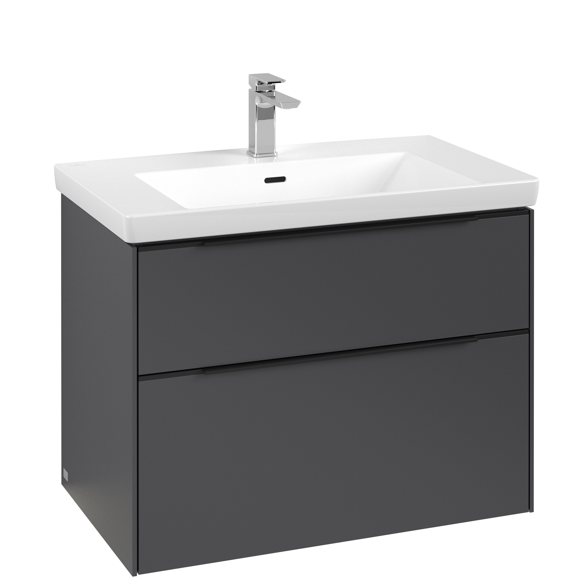 Villeroy & Boch Subway 3.0 Vanity unit, with lighting, 2 pull-out compartments, 772x576x462mm, Body: Graphite, Front: Graphite