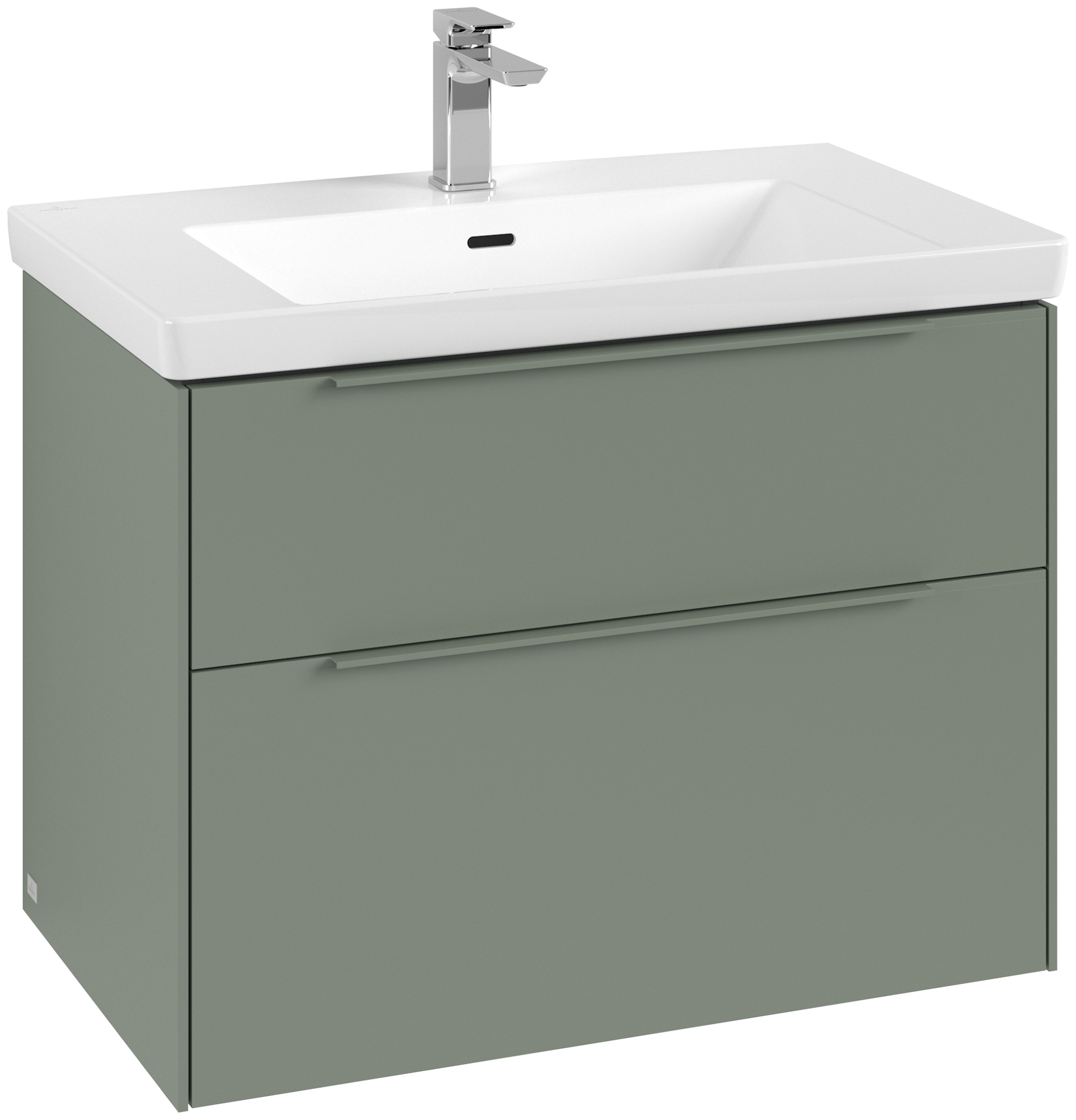 Villeroy & Boch Subway 3.0 Vanity unit, with lighting, 2 pull-out compartments, 772x576x462mm, Body: Soft Green, Front: Soft Green