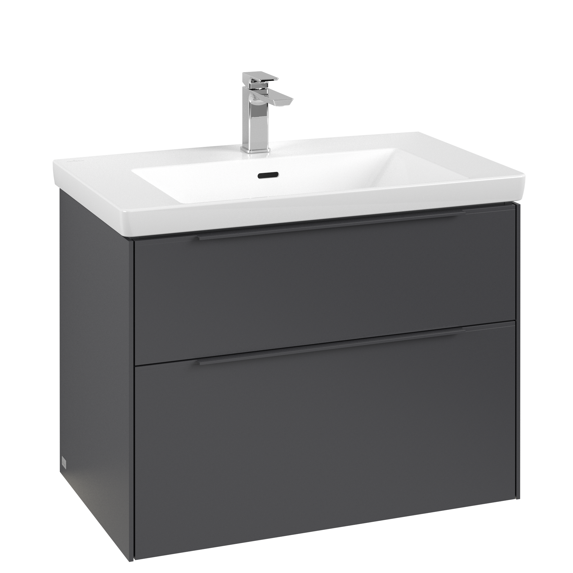 Villeroy & Boch Subway 3.0 Mobile sottolavabo, con illuminazione, 2 vani estraibili, 772x576x462mm, Corpo: Graphite, Fronte: Graphite