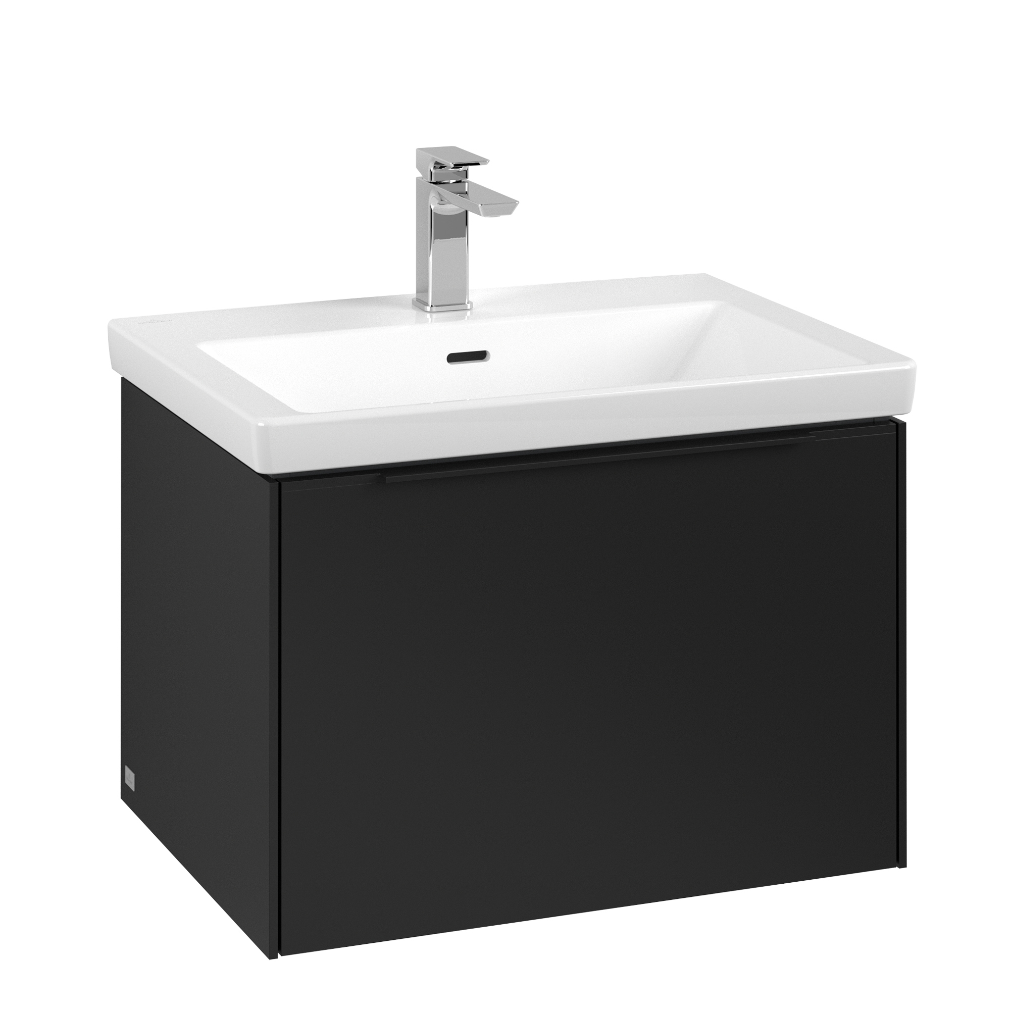 Villeroy & Boch Subway 3.0 Vanity unit, 1 pull-out compartment, 622x429x462mm, Body: Volcano Black, Front: Volcano Black