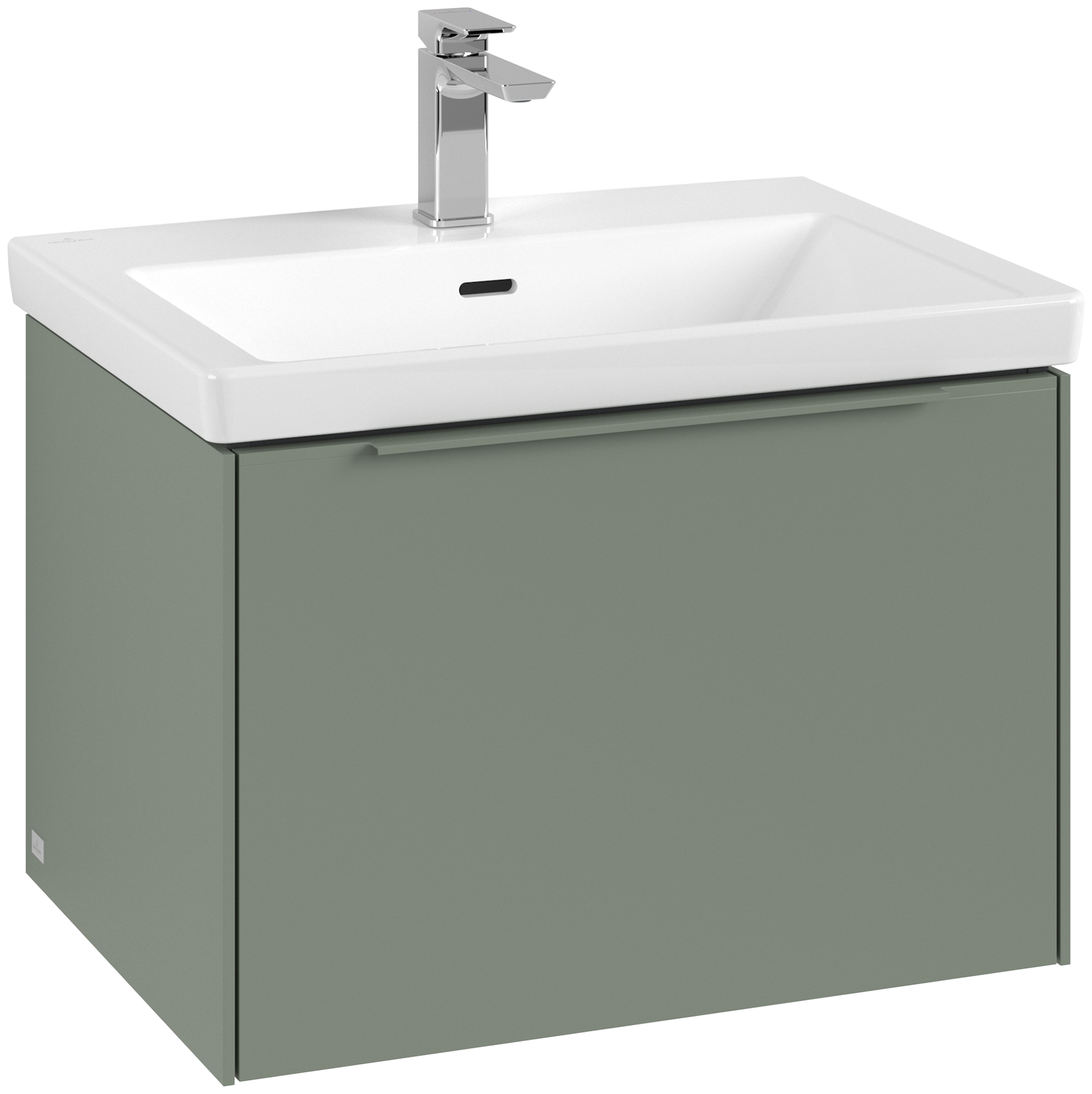 Villeroy & Boch Subway 3.0 Meuble sous plan, avec éclairage, 1 tiroir sur rails, 622x429x462mm, Caisson: Soft Green, Façade: Soft Green