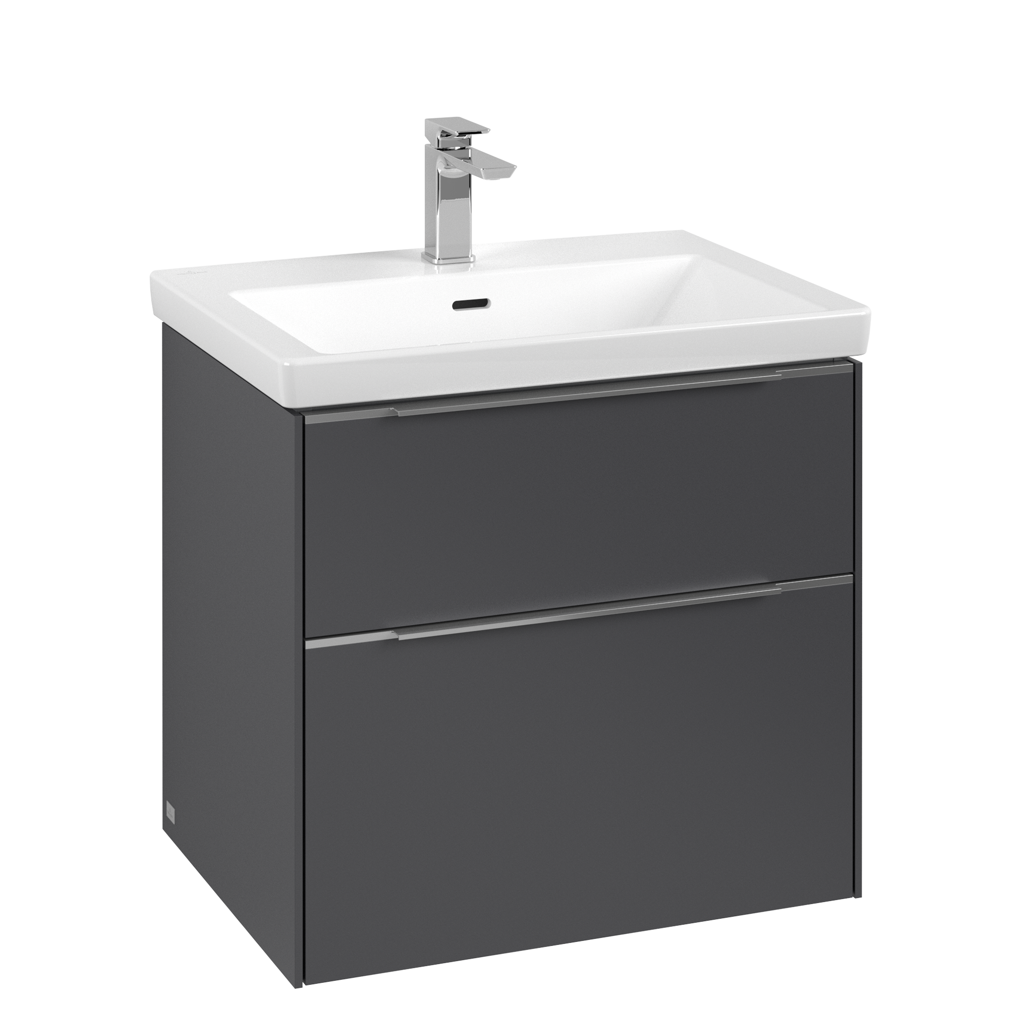 Villeroy & Boch Subway 3.0 Vanity unit, 2 pull-out compartments, 622x576x462mm, Body: Graphite, Front: Graphite