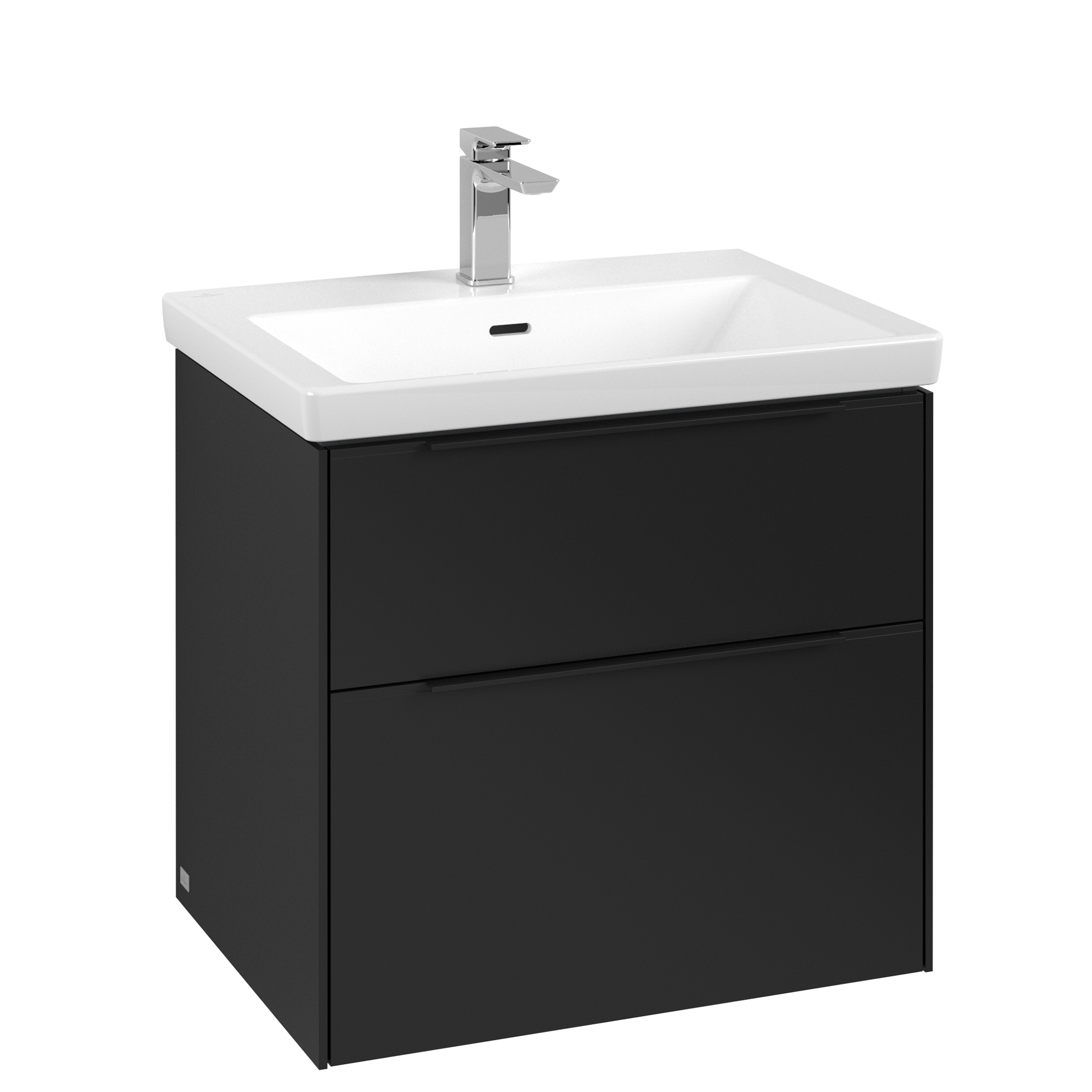 Villeroy & Boch Subway 3.0 Vanity unit, 2 pull-out compartments, 622x576x462mm, Body: Volcano Black, Front: Volcano Black