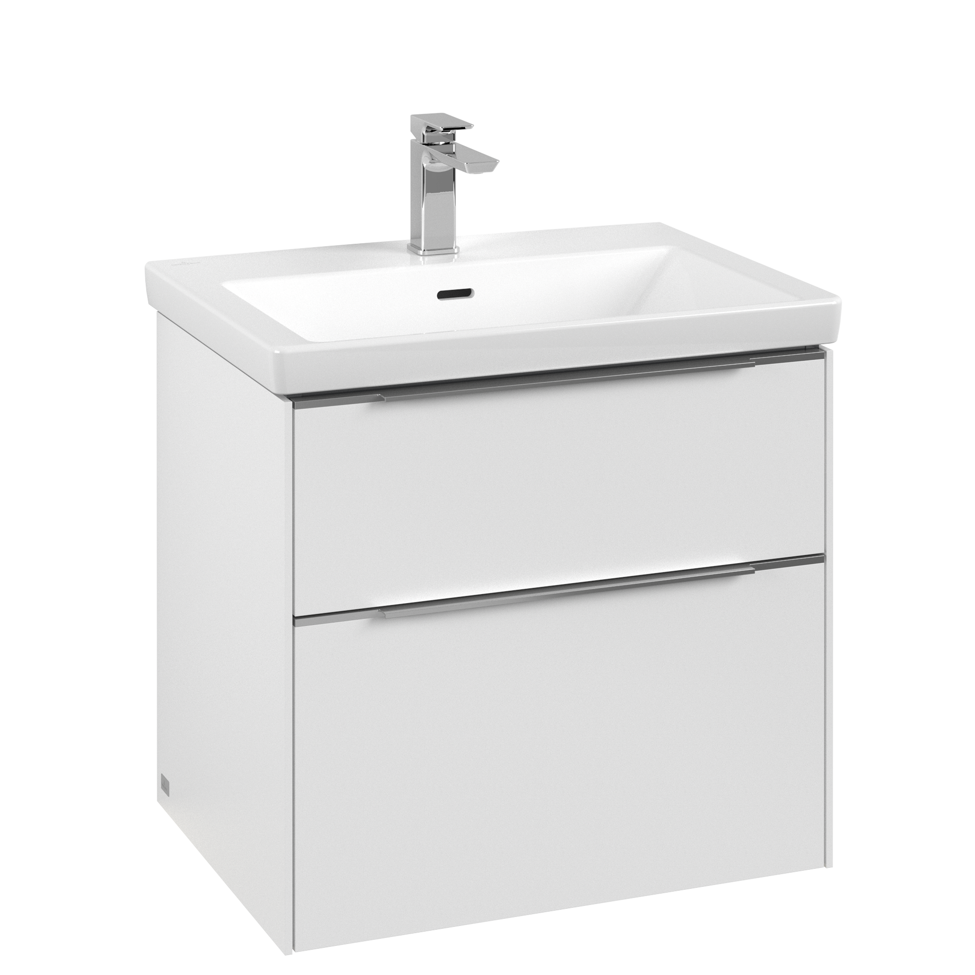 Villeroy & Boch Subway 3.0 Vanity unit, with lighting, 2 pull-out compartments, 622x576x462mm, Body: Pure White, Front: Pure White