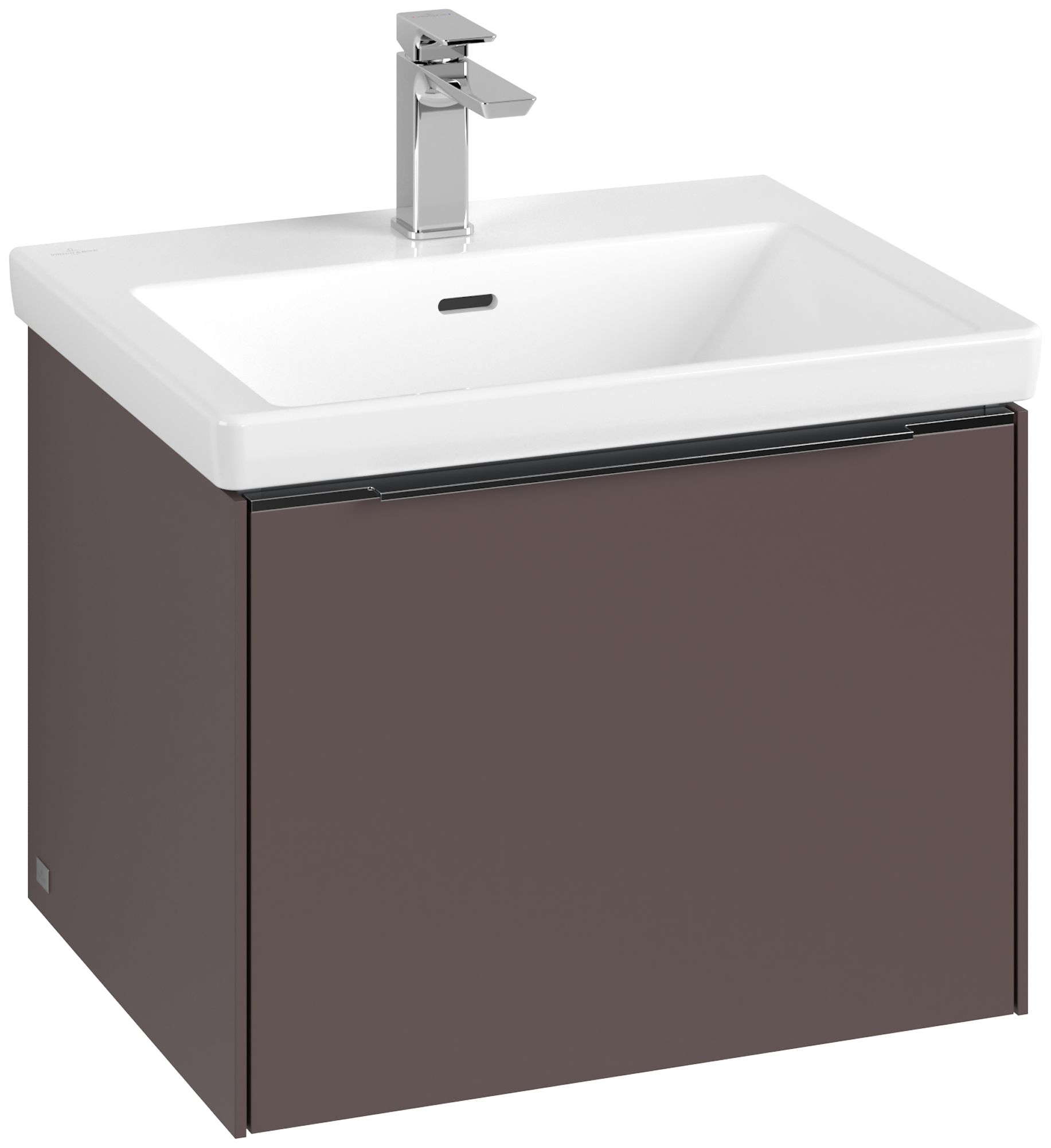 Villeroy & Boch Subway 3.0 Vanity unit, with lighting, 1 pull-out compartment, 462x429x572mm, Body: <p>Dark Berry</p>, Front: <p>Dark Berry</p>