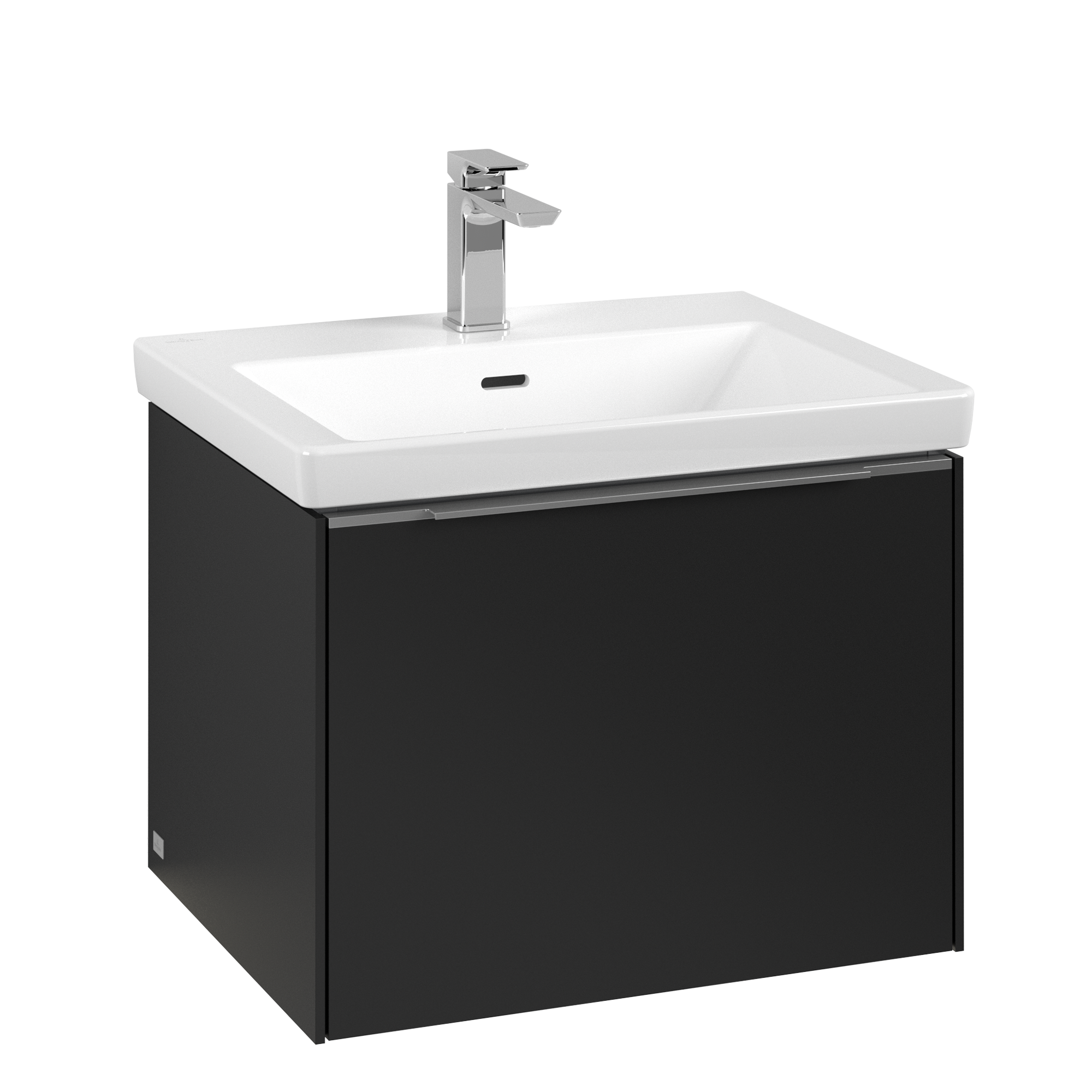 Villeroy & Boch Subway 3.0 Vanity unit, with lighting, 1 pull-out compartment, 462x429x572mm, Body: Volcano Black, Front: Volcano Black