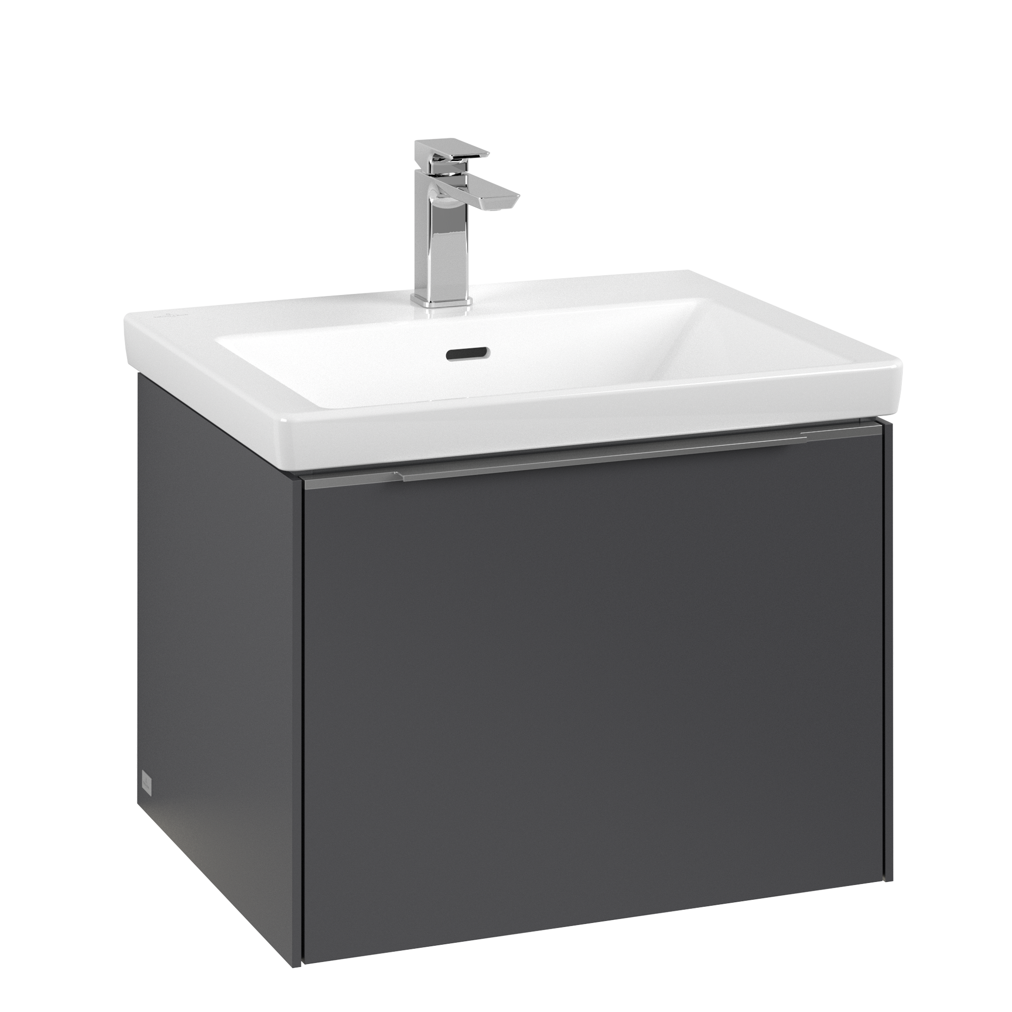 Villeroy & Boch Subway 3.0 Vanity unit, with lighting, 1 pull-out compartment, 462x429x572mm, Body: Graphite, Front: Graphite