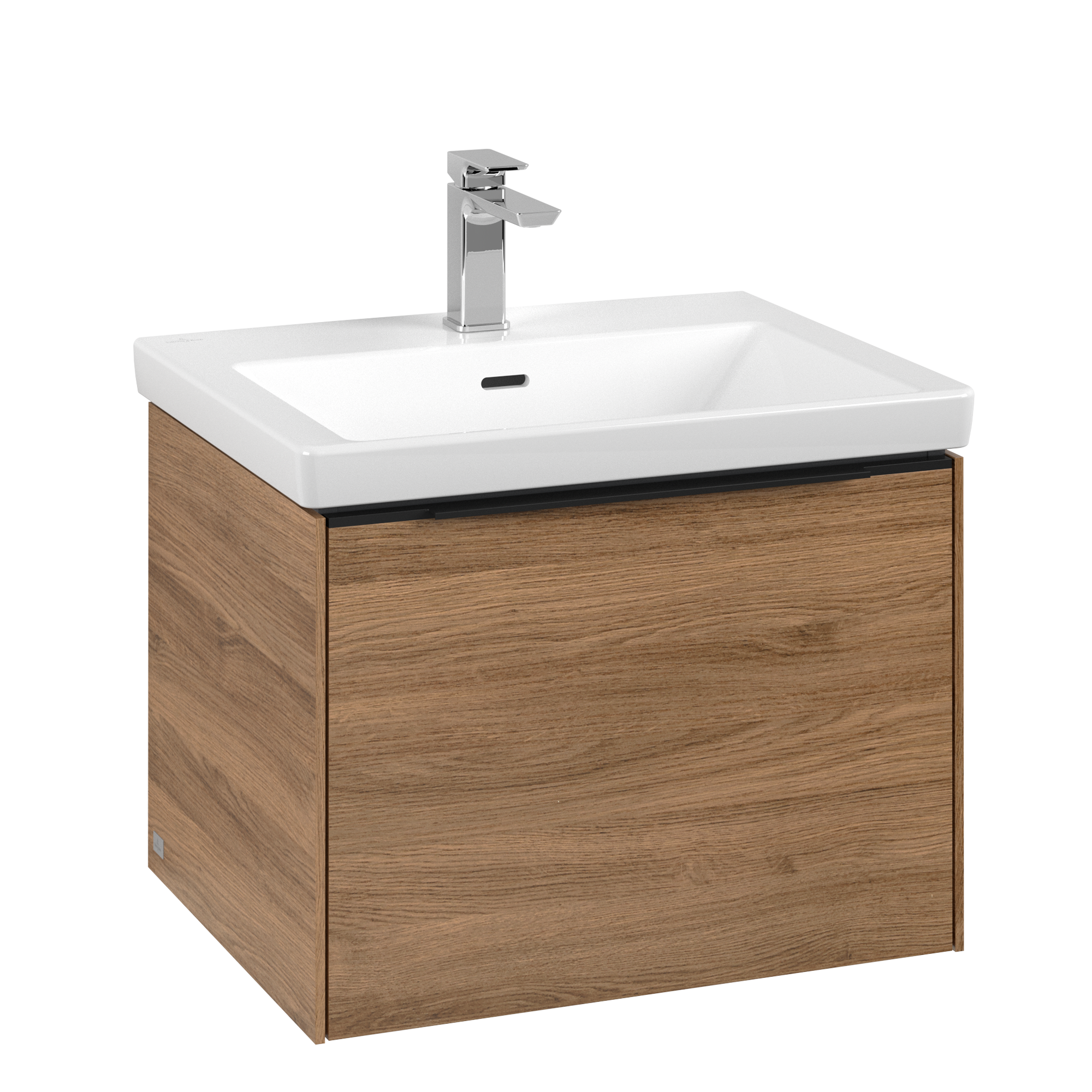 Villeroy & Boch Subway 3.0 Vanity unit, with lighting, 1 pull-out compartment, 462x429x572mm, Body: Oak Kansas, Front: Oak Kansas