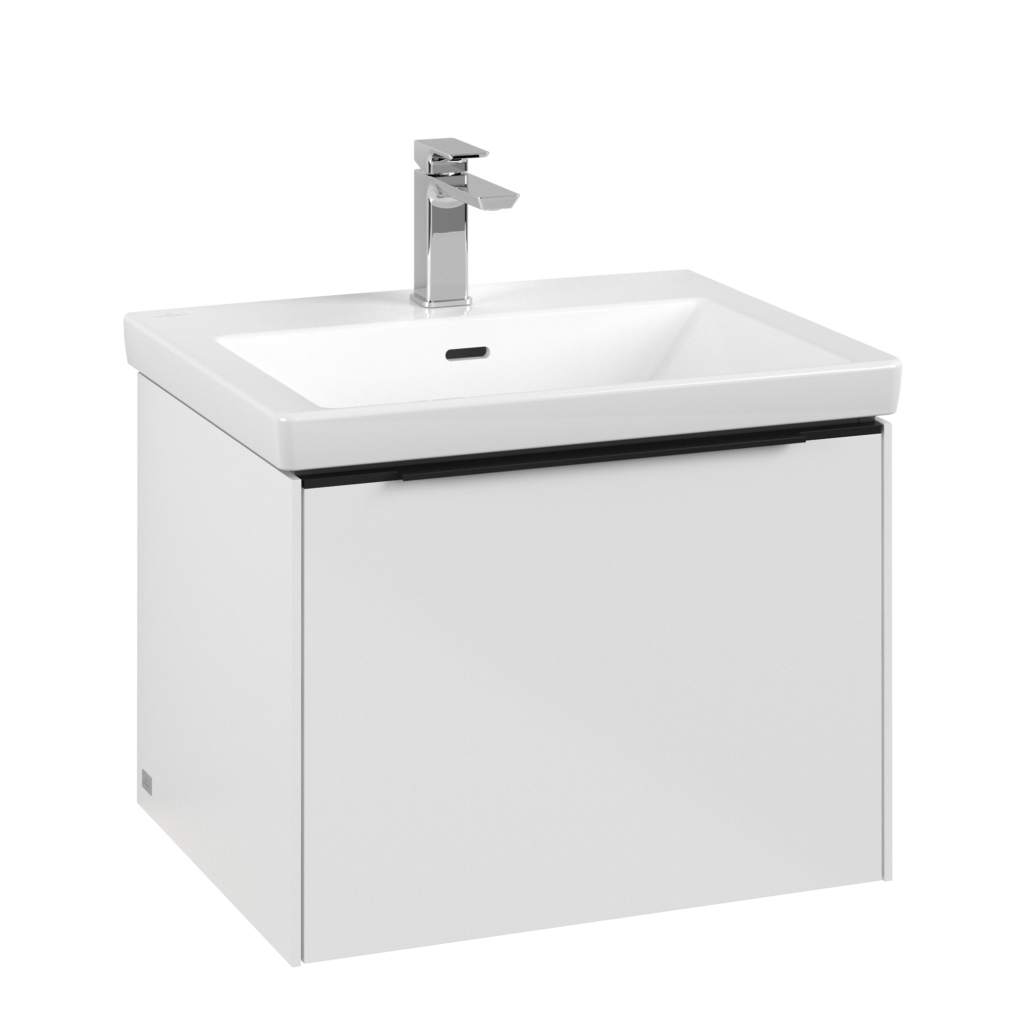 Villeroy & Boch Subway 3.0 Vanity unit, with lighting, 1 pull-out compartment, 462x429x572mm, Body: Brilliant White, Front: Brilliant White