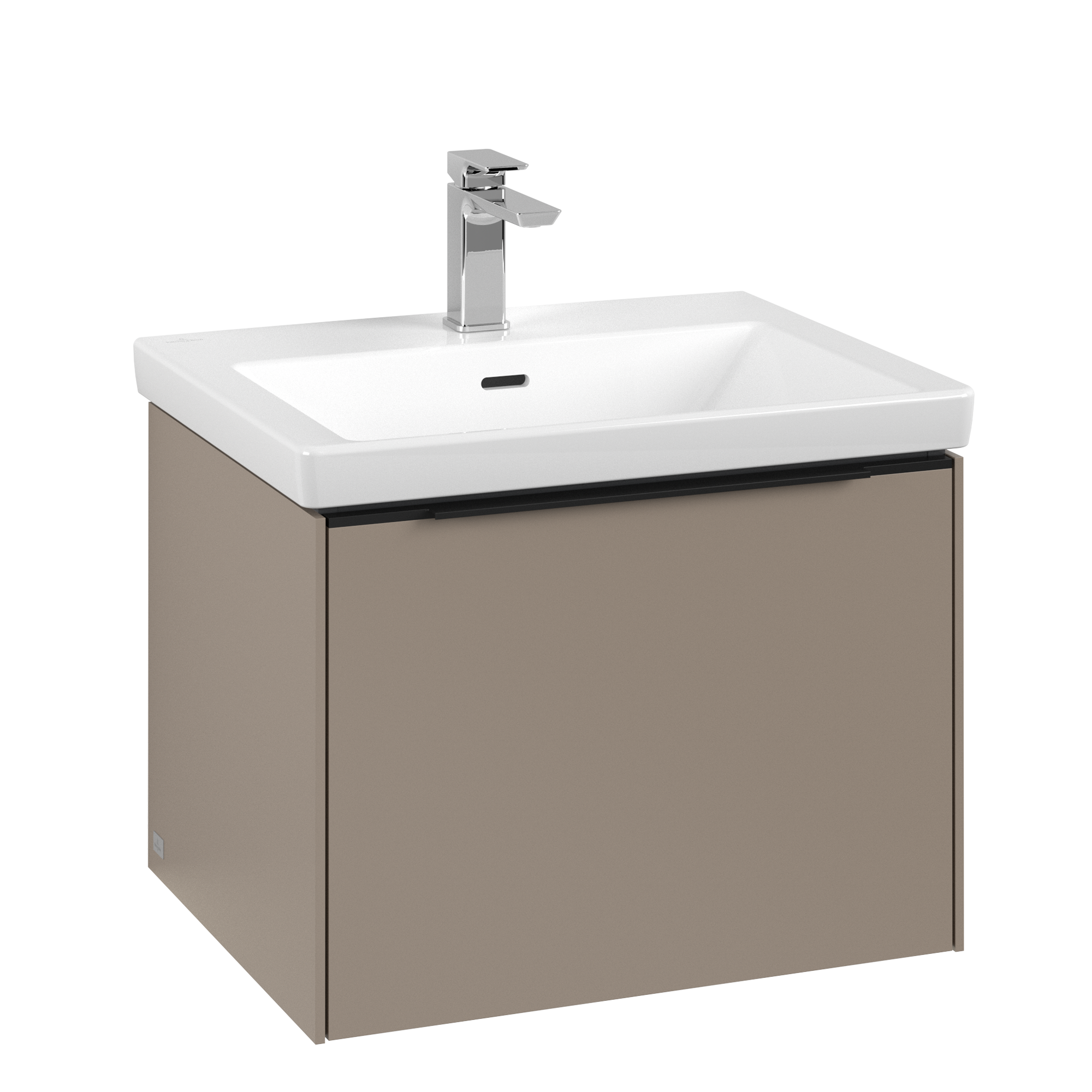 Villeroy & Boch Subway 3.0 Vanity unit, with lighting, 1 pull-out compartment, 462x429x572mm, Body: Taupe, Front: Taupe