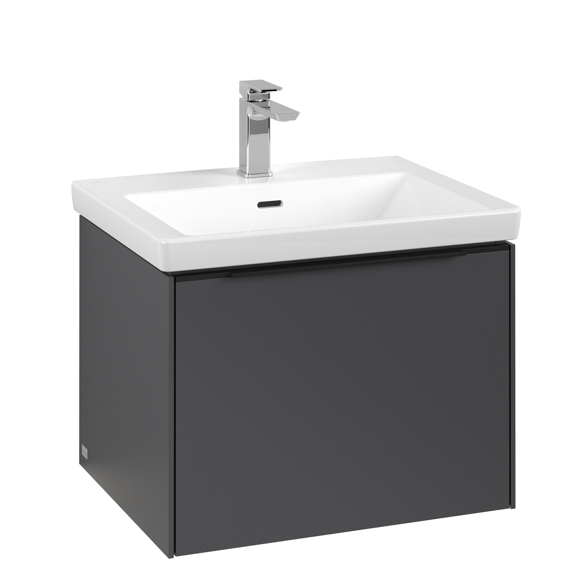 Villeroy & Boch Subway 3.0 Vanity unit, with lighting, 1 pull-out compartment, 462x429x572mm, Body: Graphite, Front: Graphite
