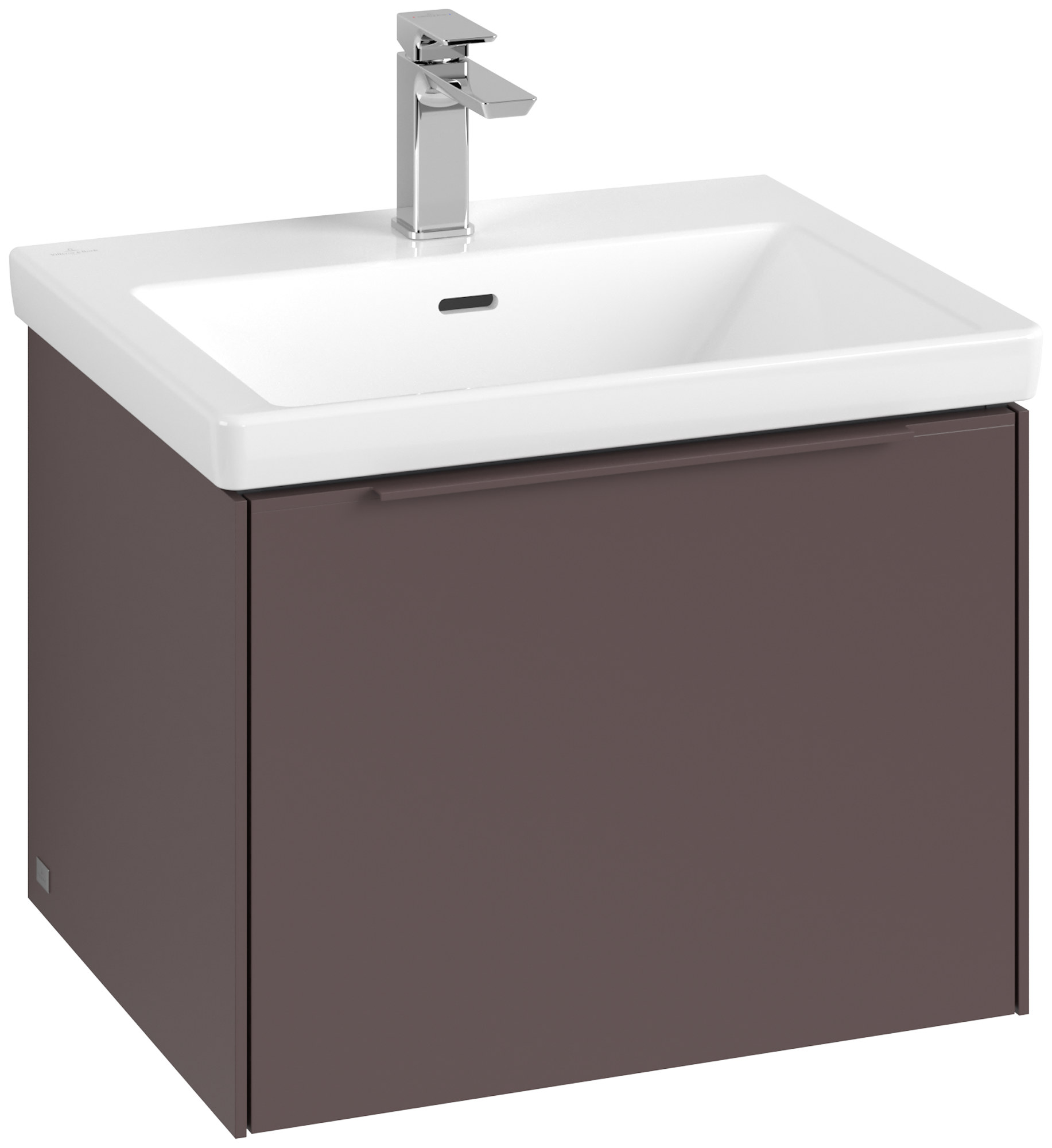 Villeroy & Boch Subway 3.0 Vanity unit, with lighting, 1 pull-out compartment, 572x429x462mm, Body: <p>Dark Berry</p>, Front: <p>Dark Berry</p>